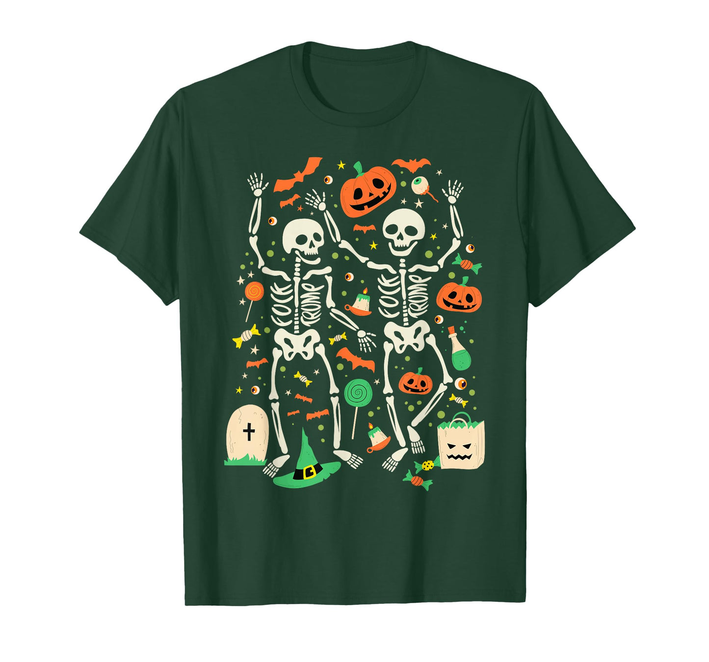 Funny Floral Skeleton Halloween Spooky Costume T-Shirt