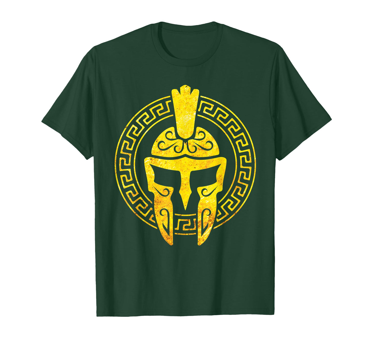 Spartan Helmet Workout Sparta Gold Fitness Gym Greek Gift T-Shirt
