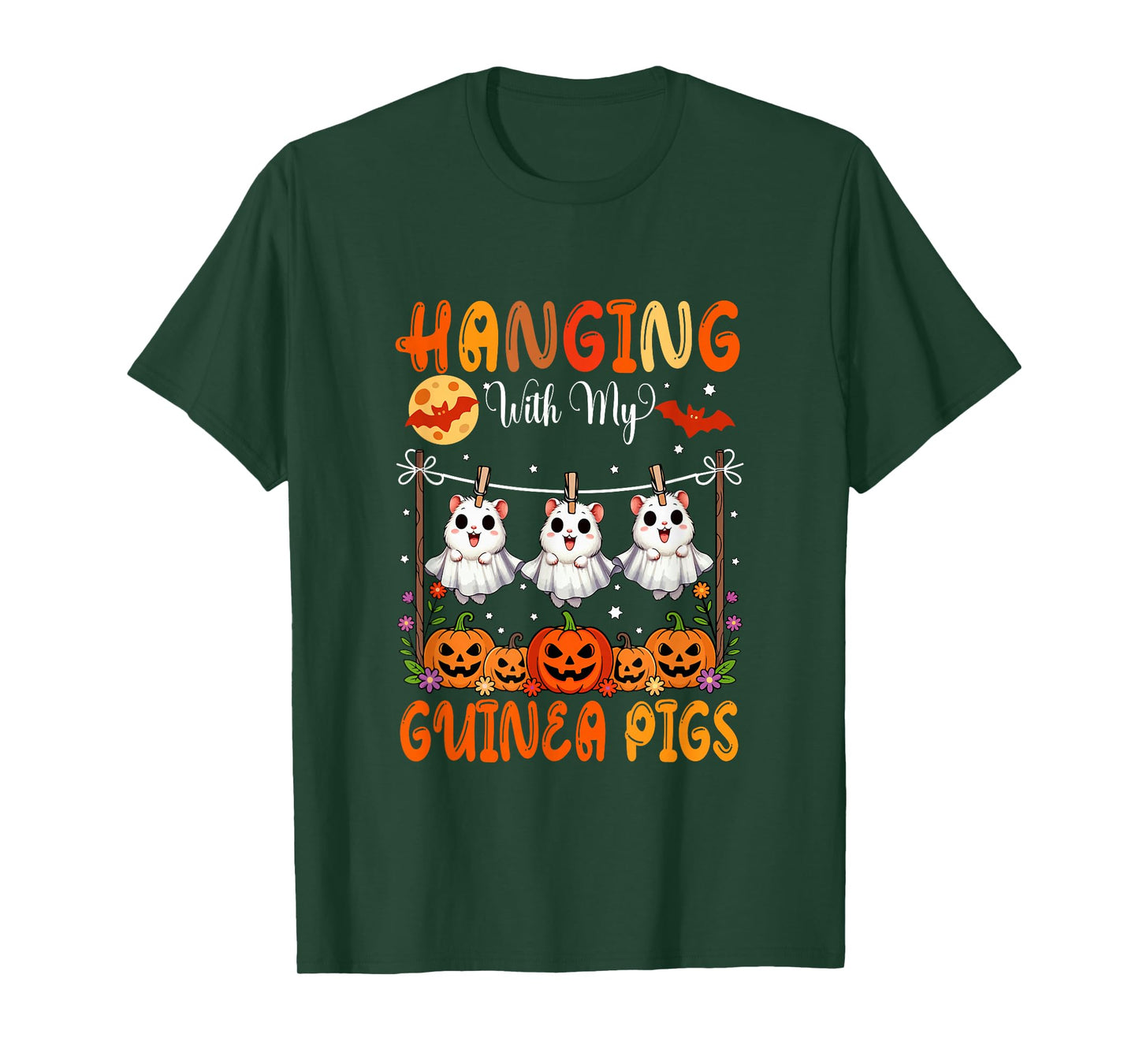 Hanging with My Guinea Pigs As Boo Carved Pumpkins Halloween T-Shirt