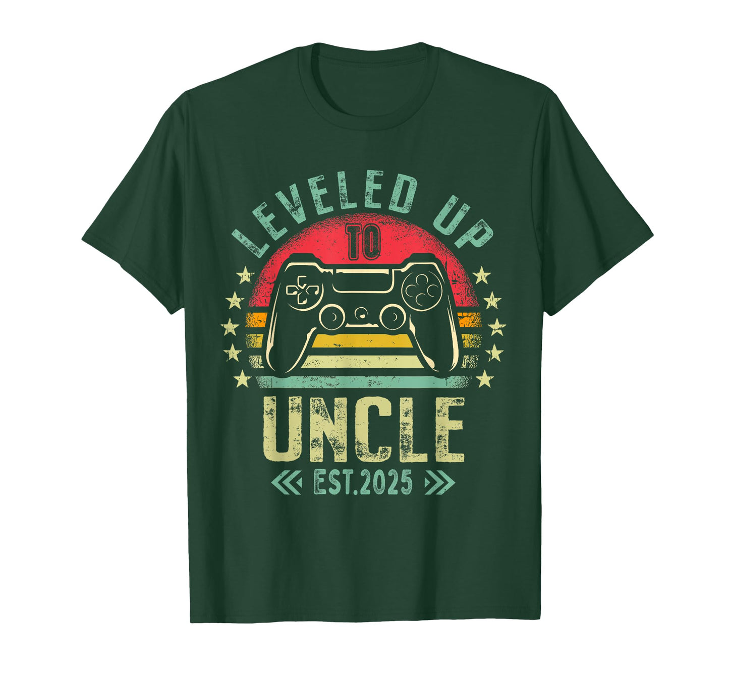 Gaming Uncle Pregnancy Announcement For Soon To Be Uncle 2025 Promoted To Uncle Level Unlocked Black T-Shirt