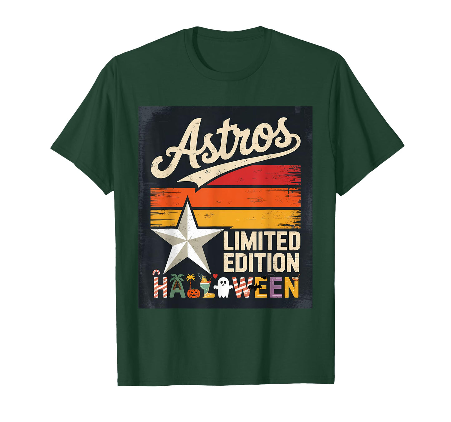Astros Halloween Limited Edition Retro Sunset Star Spooky T-Shirt
