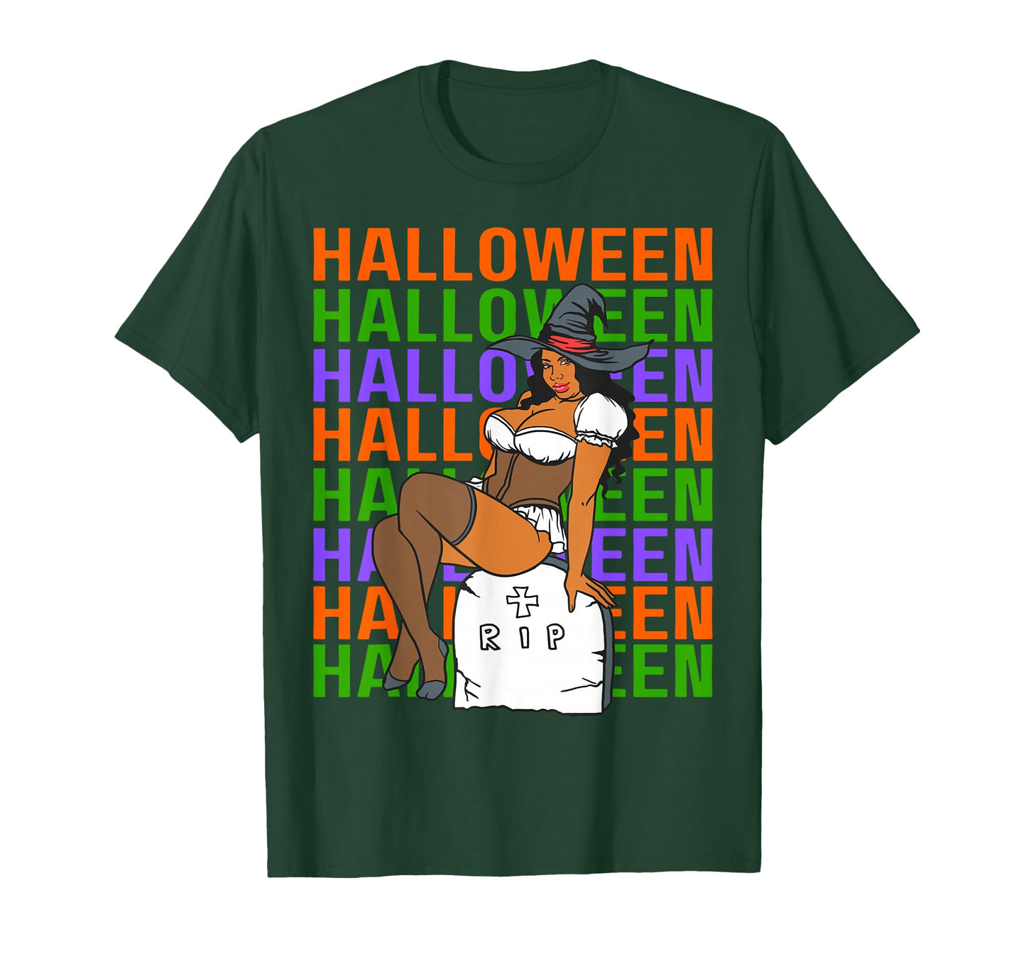 Funny Melanin Halloween Black Girl Magic Scary Blood Costume T-Shirt