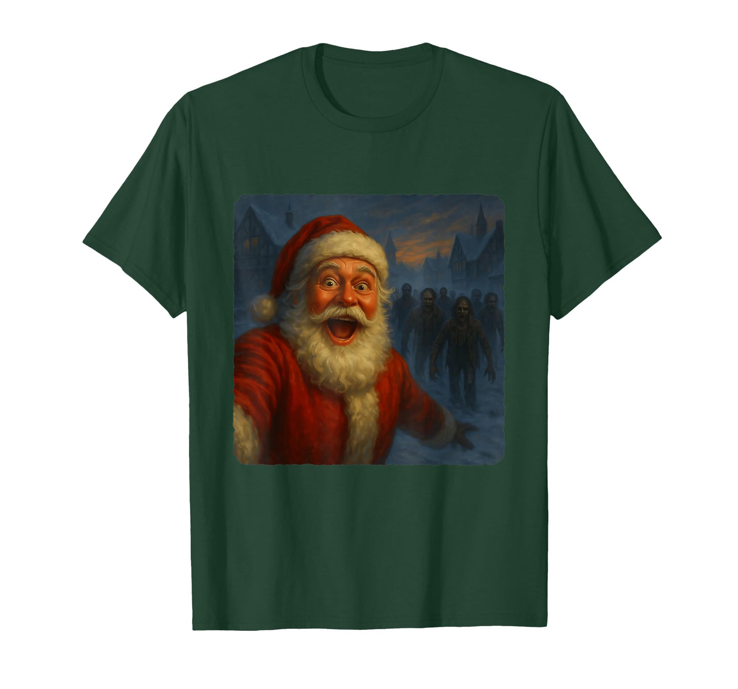 Santa Claus Selfie Zombies Apocalypse Humor Funny Halloween T-Shirt