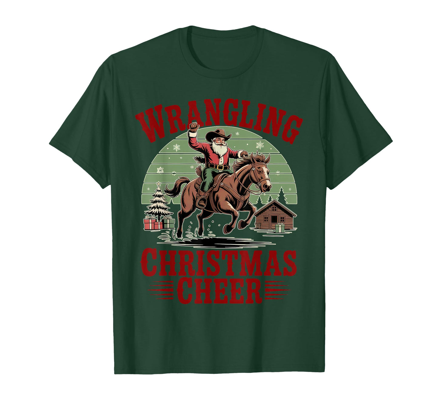 Christmas Cowboy Santa Riding Horse Rodeo T-Shirt