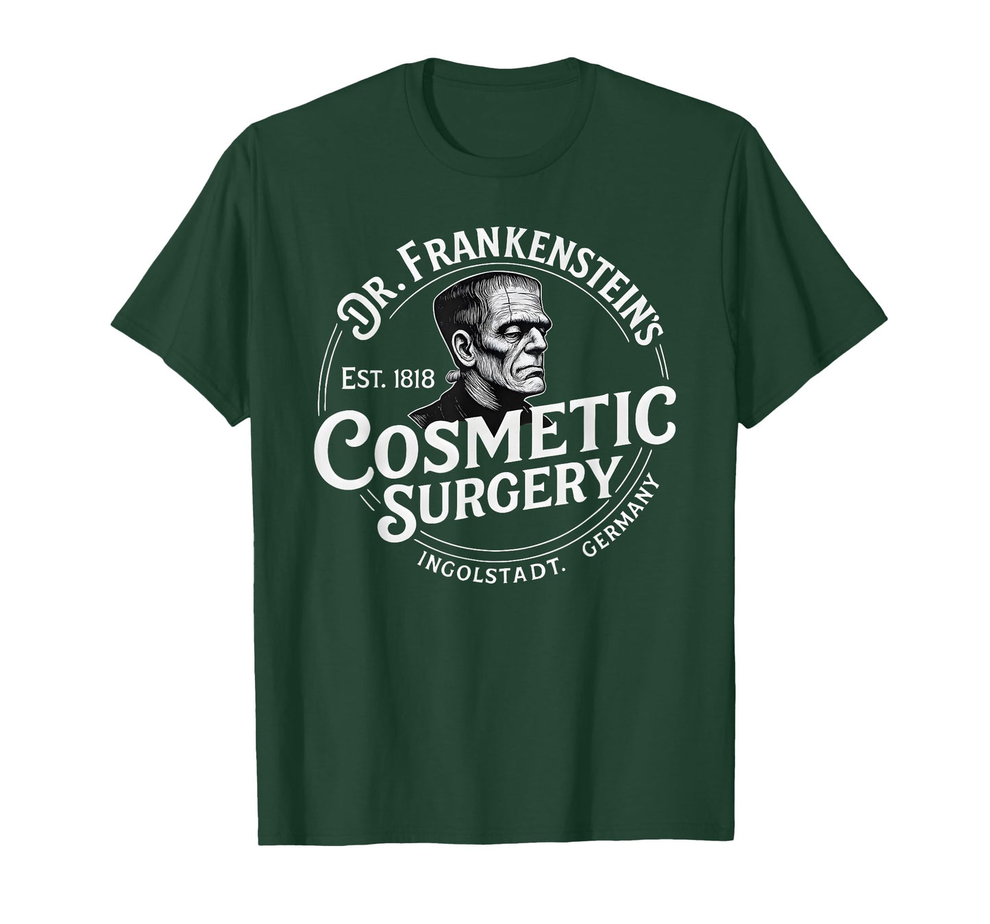 Dr. Frankenstein's Cosmetic Surgery Funny Halloween Monster T-Shirt
