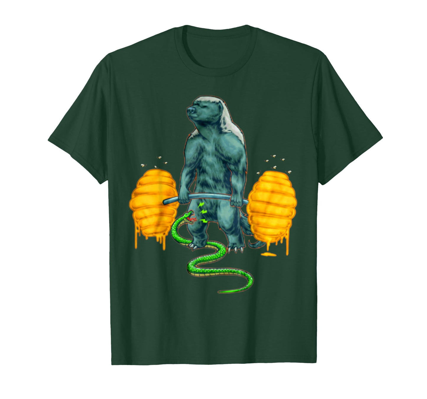 Funny Honey Badger Deadlifting Weightlifting Bodybuilding T-Shirt