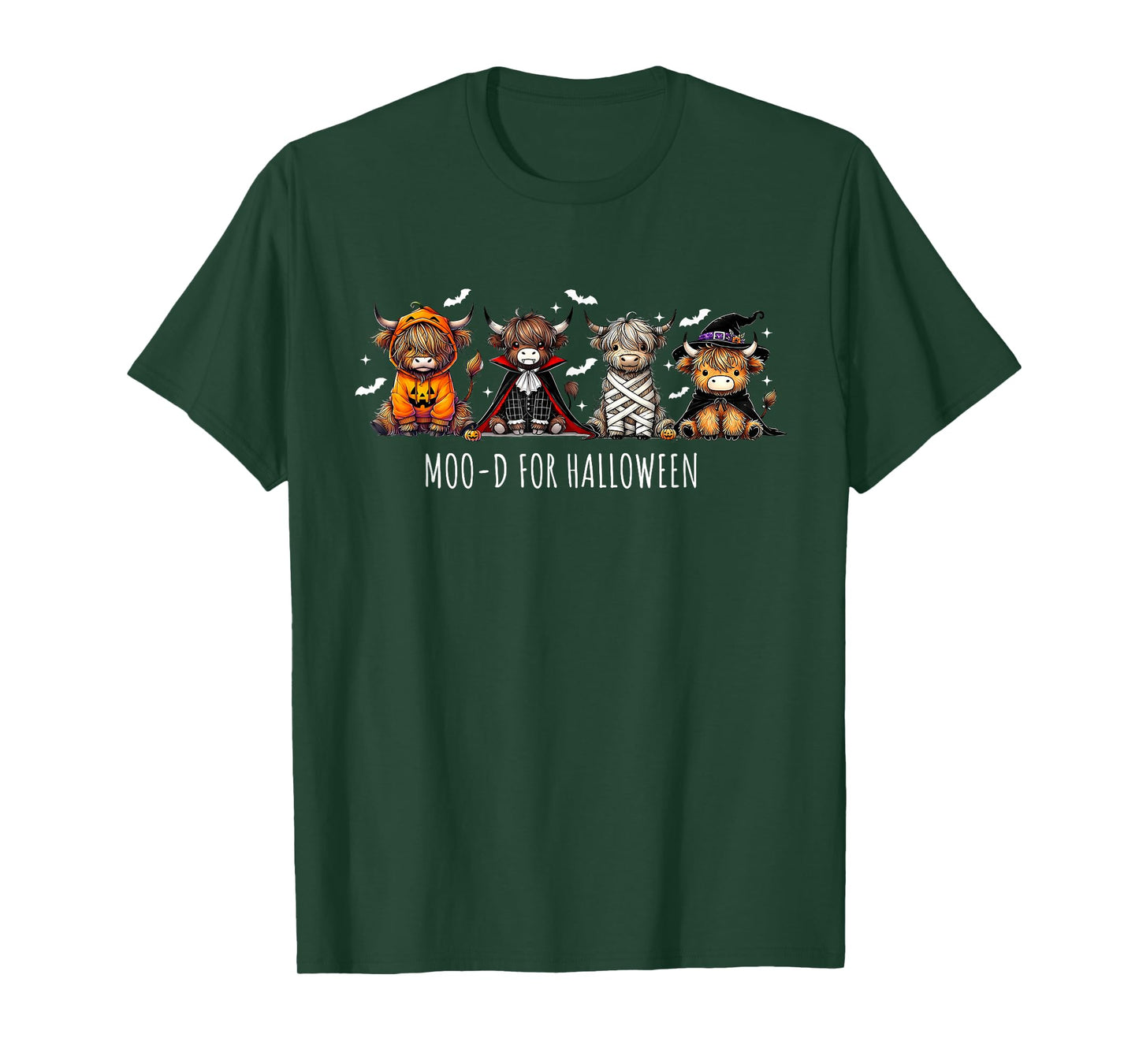 Moo-d for Halloween Funny Halloween Highland T-Shirt
