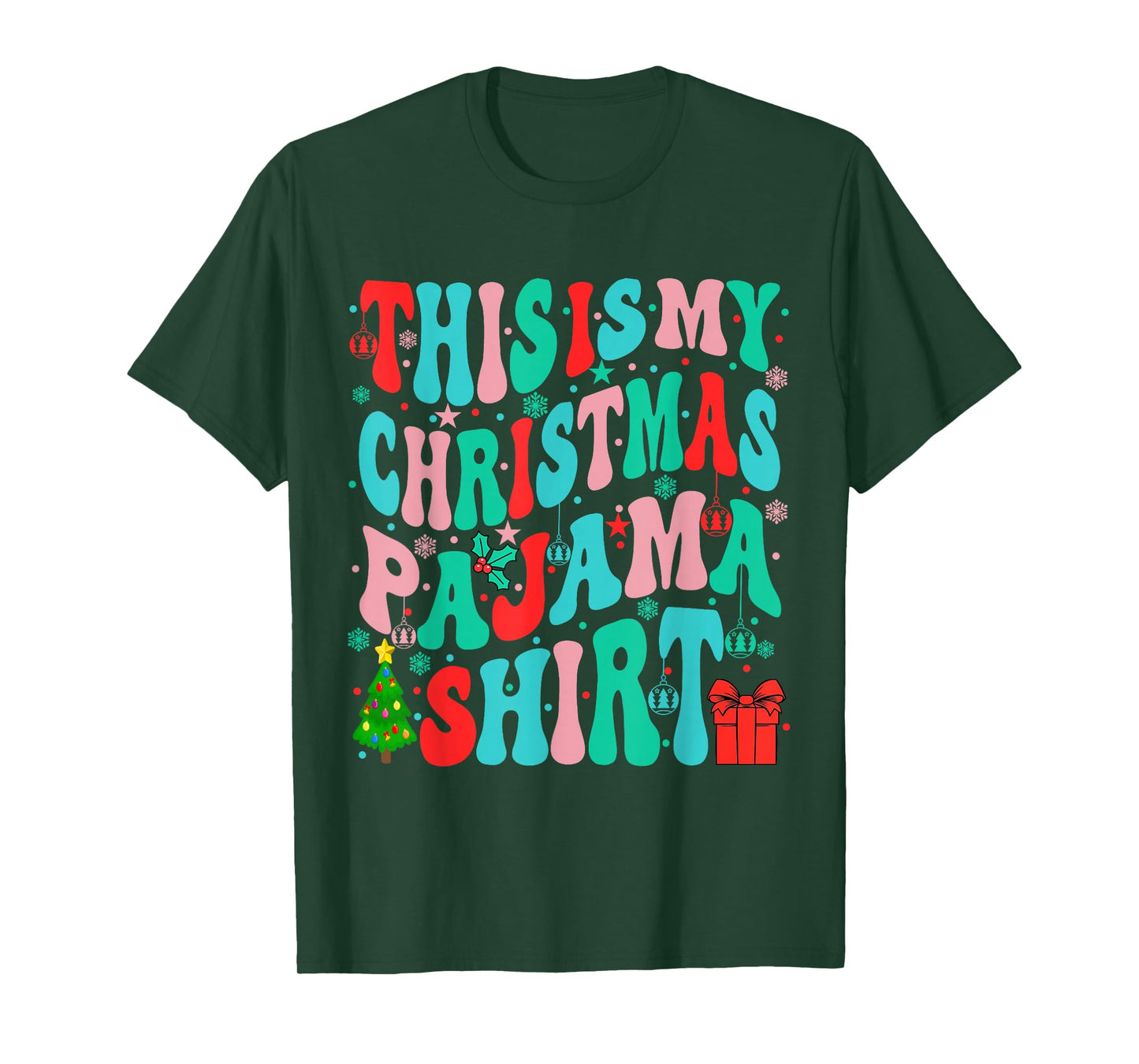This is My Christmas Pajama Shirt Funny Xmas PJs Men Women T-Shirt