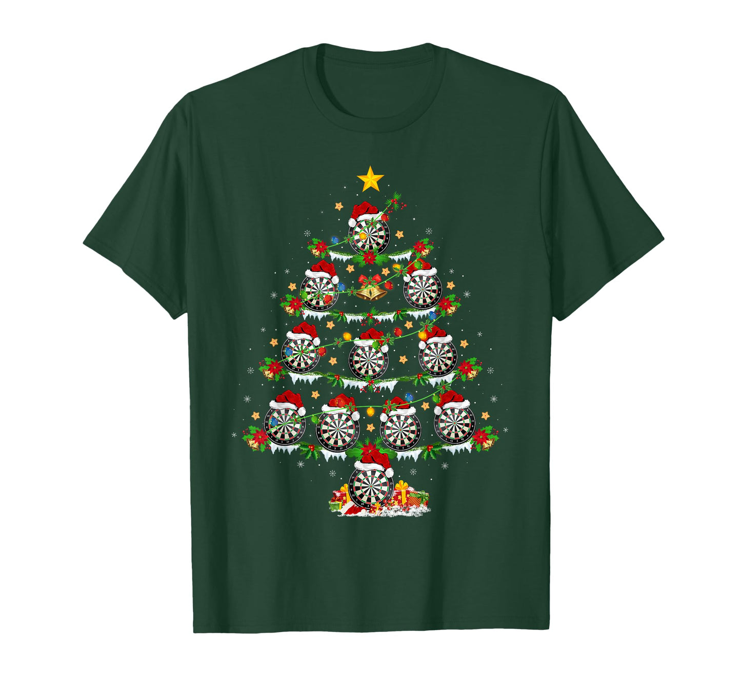 Darts Christmas Tree Lights Darts Sports Player Xmas T-Shirt