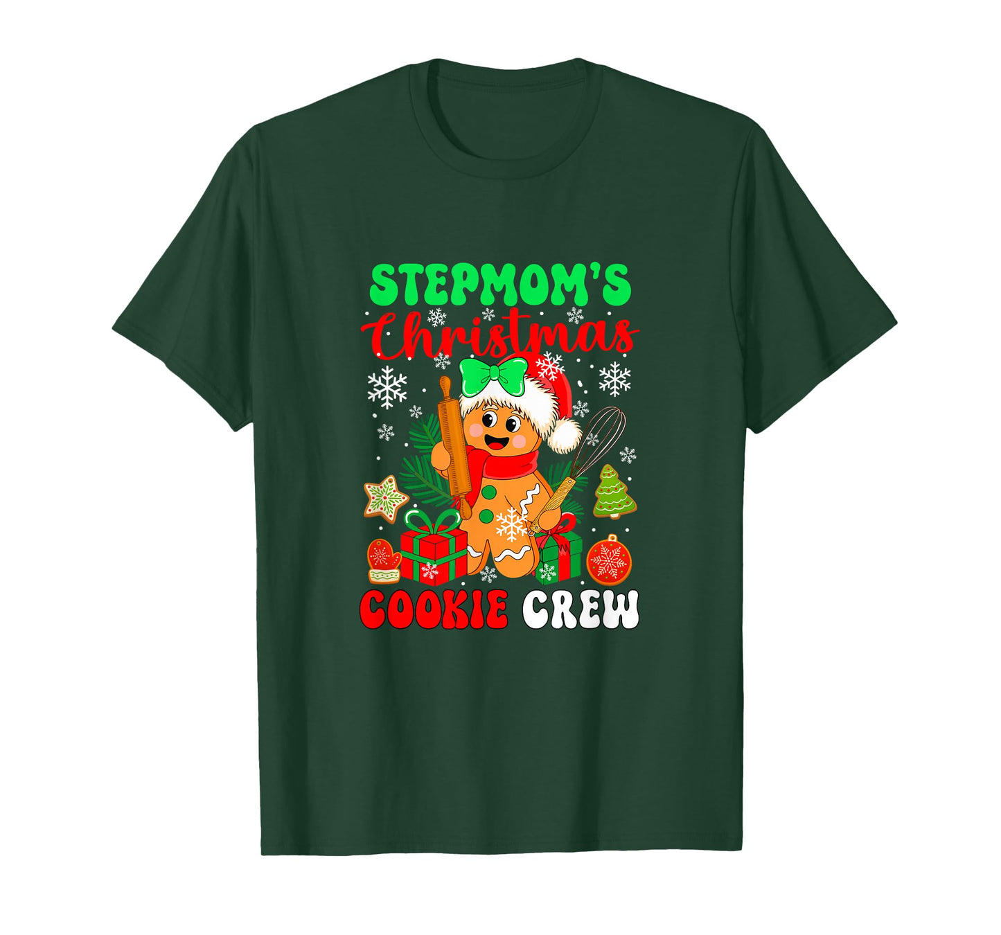 Stepmom's Christmas Cookie Crew Santa Gingerbread Baker T-Shirt