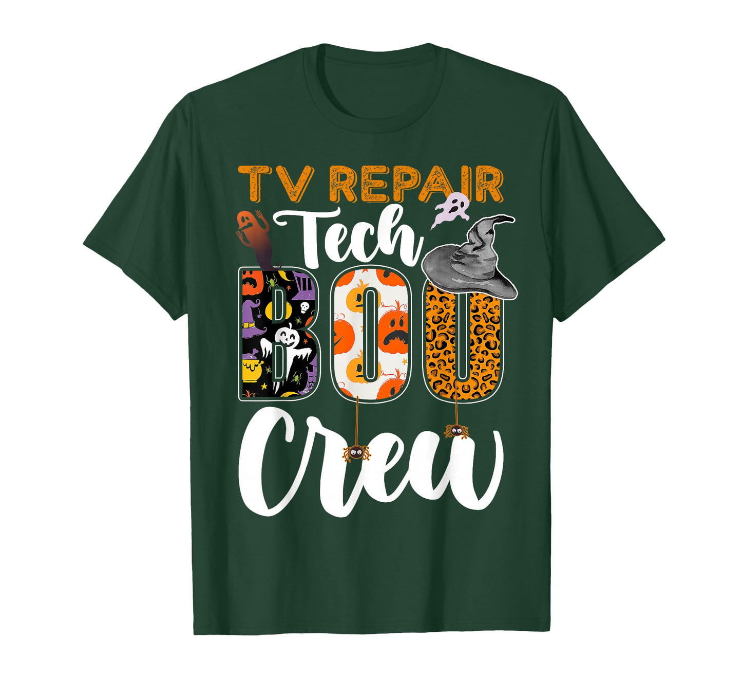 TV Repair Tech Boo Crew Halloween Match Technician T-Shirt