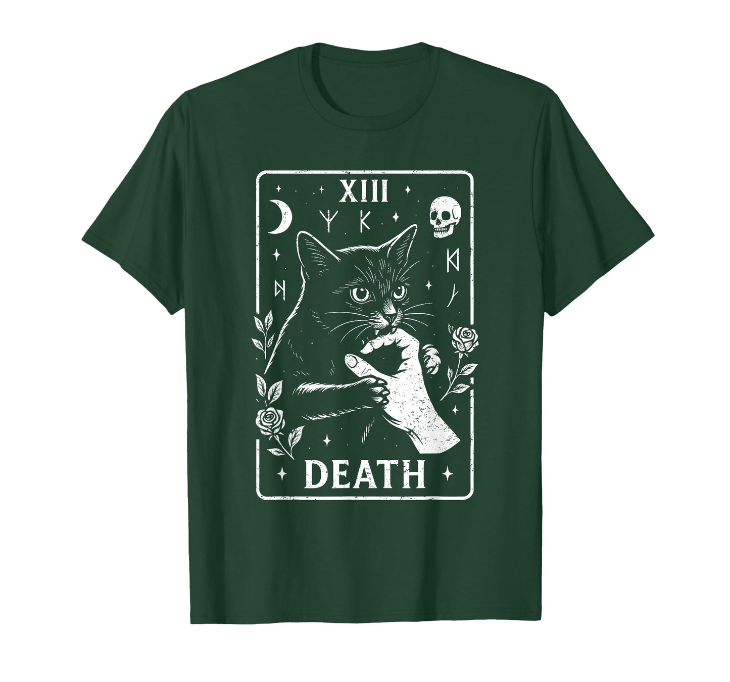 Death Cat Tarot XIII Occult Gothic Aesthetic T-Shirt