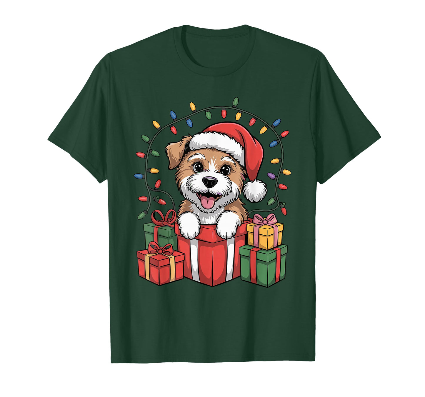 Doodle Santa Hat Christmas Goldendoodle Dog Lover Holiday T-Shirt