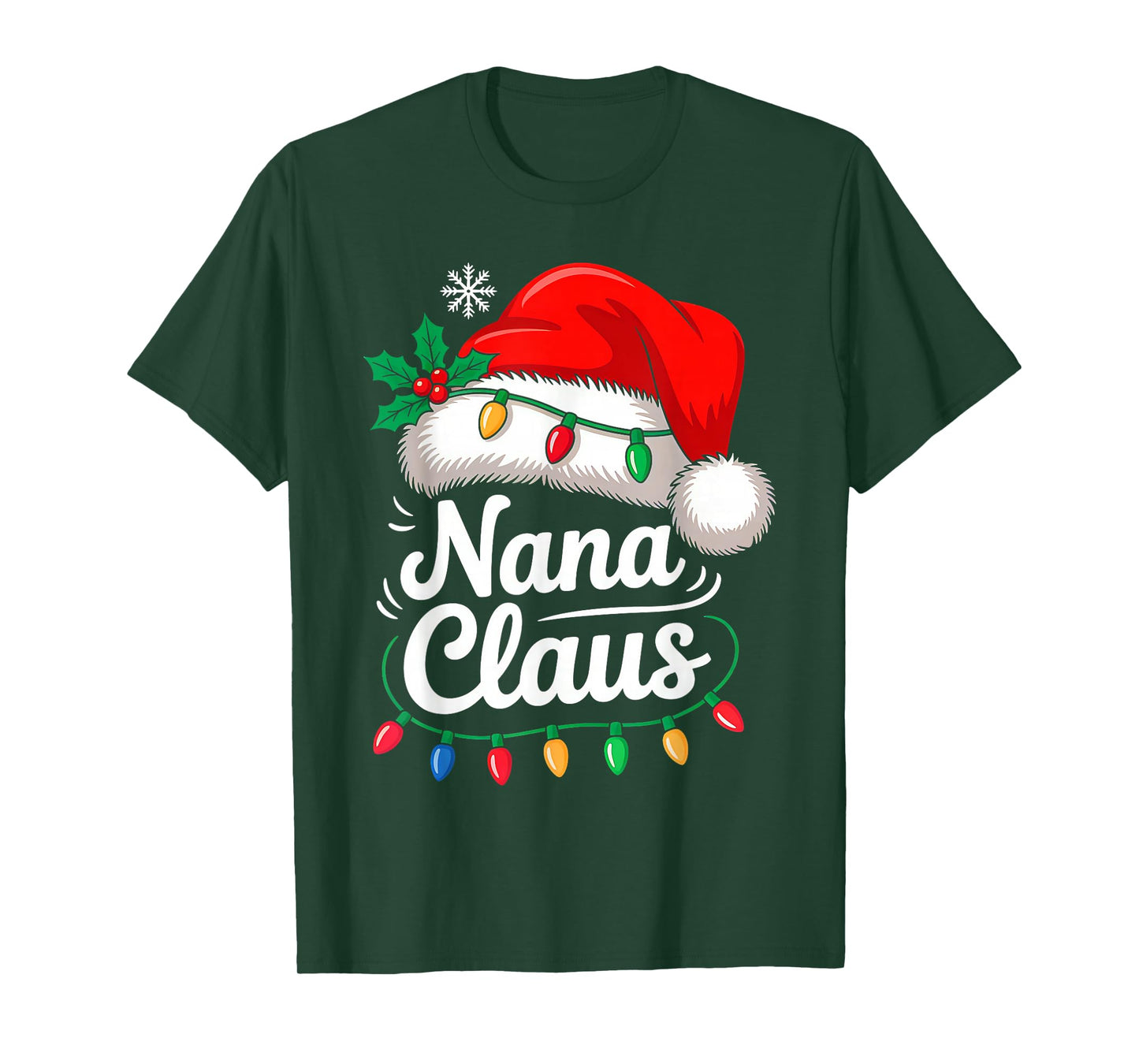 Nana Claus Christmas Matching Family Santa Hat Xmas Pajamas T-Shirt