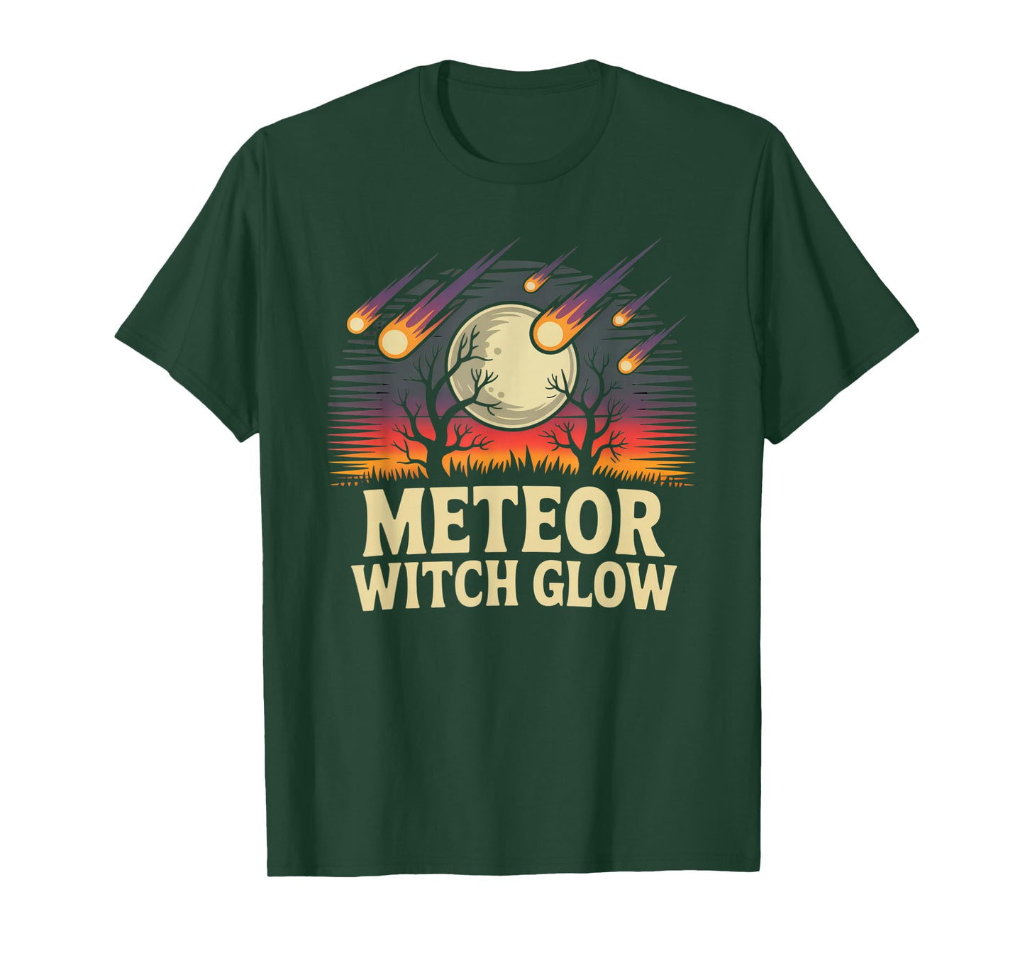 Meteor Witch Glow Halloween T-Shirt Vintage Design for Witch T-Shirt