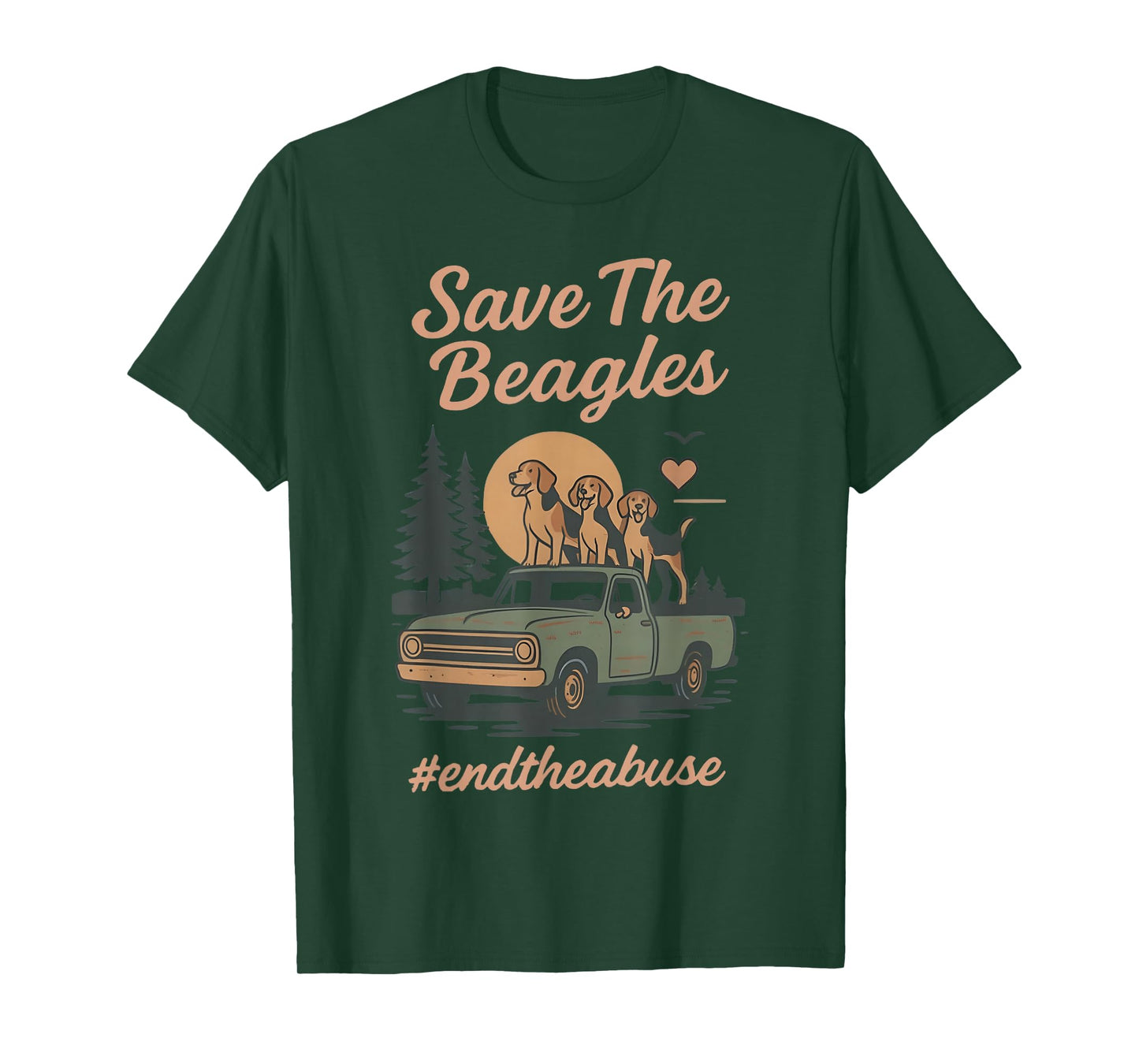 Save The Beagles End Animal Abuse Vintage Dog T-Shirt