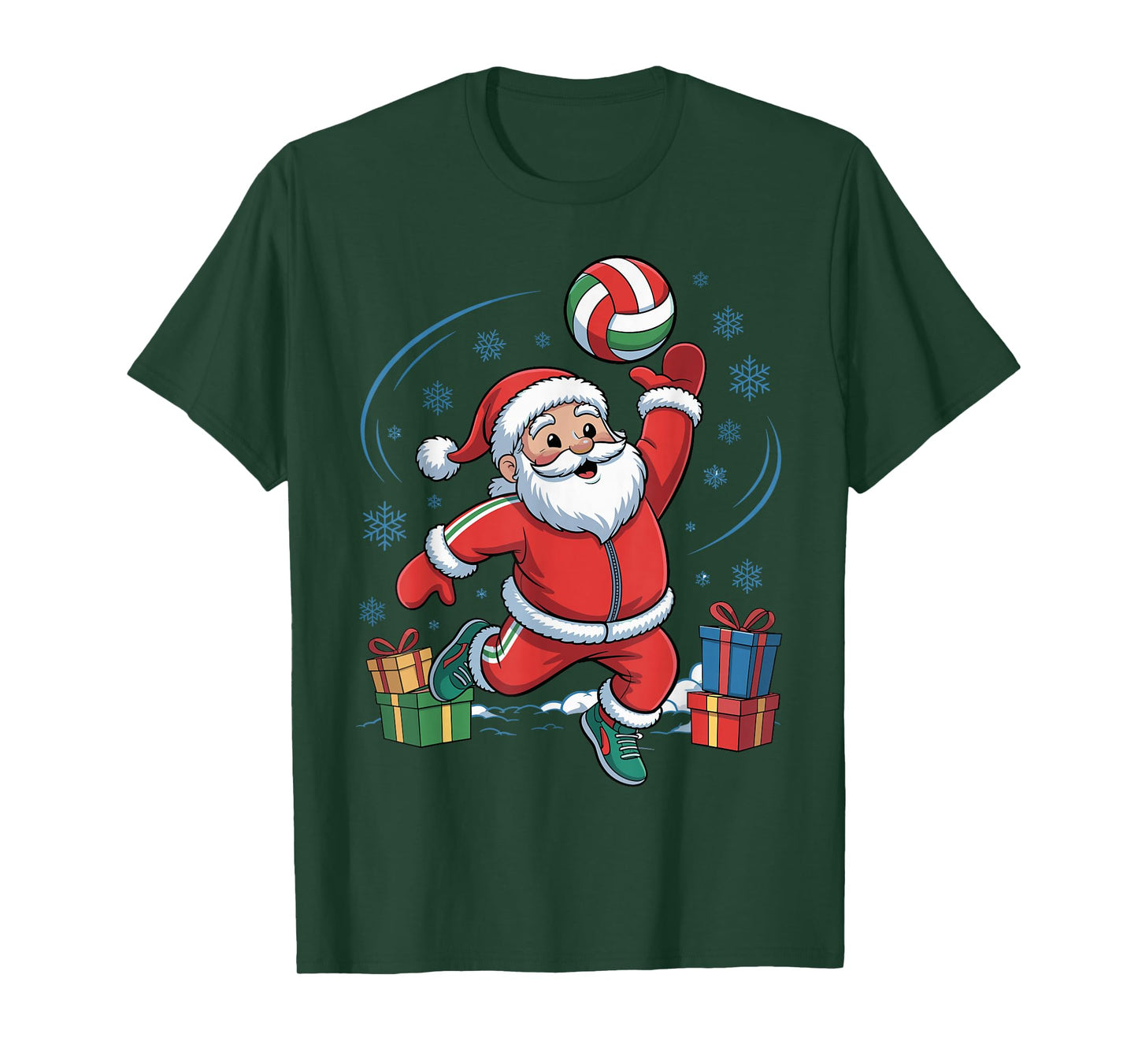 Funny Santa Playing Volleyball Holiday Christmas Xmas Pajama T-Shirt