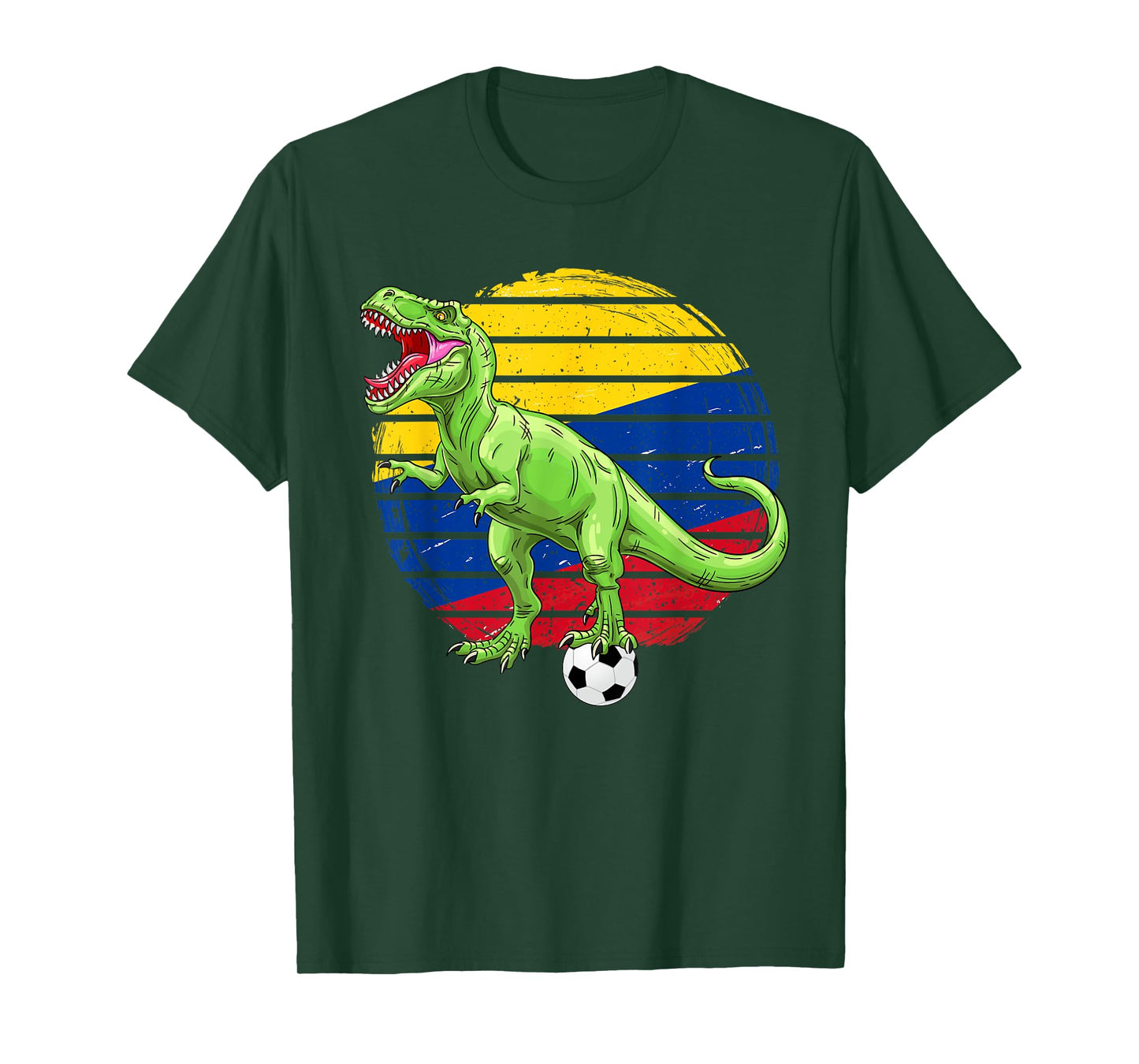 Soccer Dinosaur Trex Colombia Flag Boys Girls Toddler T-Shirt