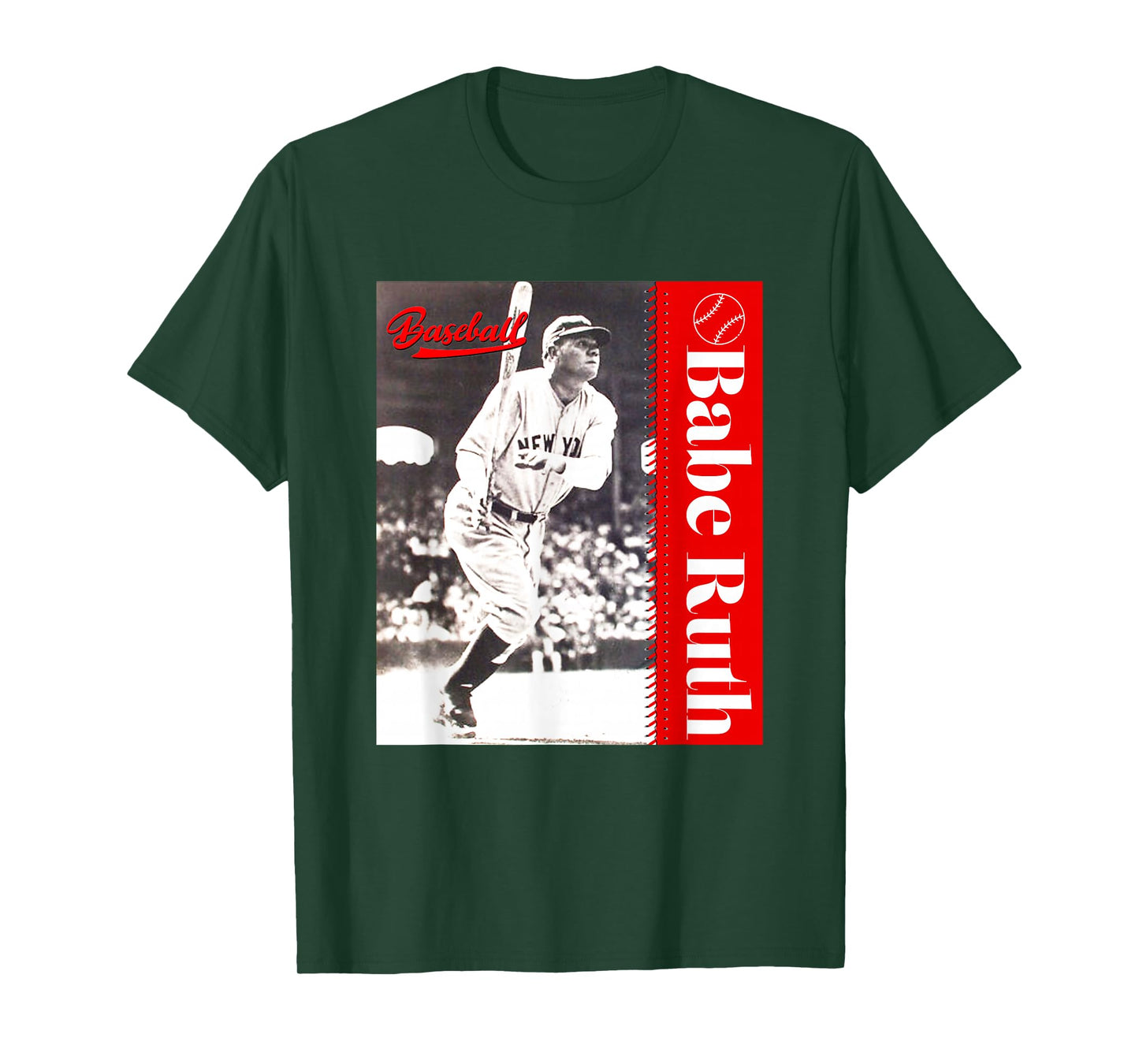 Great Moment Store Unisex-Adult Baseball T-Shirt, Black, Small, Short Sleeve, Classic Fit, Crew Neck, Baseball Player Pattern