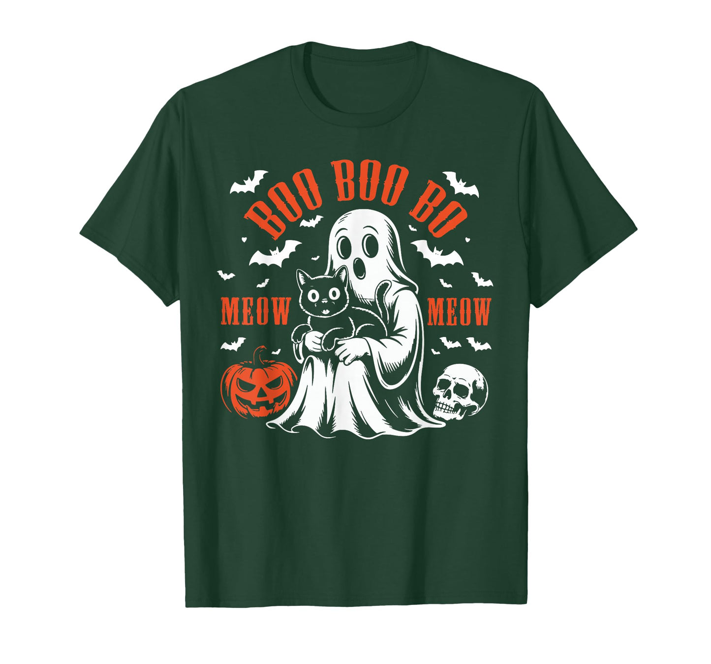 Meow Black Cat Halloween Costume Skeleton Fur Dad Pet Mom T-Shirt