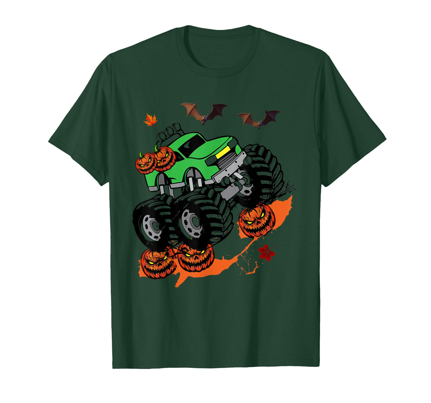Halloween Monster Truck Crushing Pumpkins T-Shirt