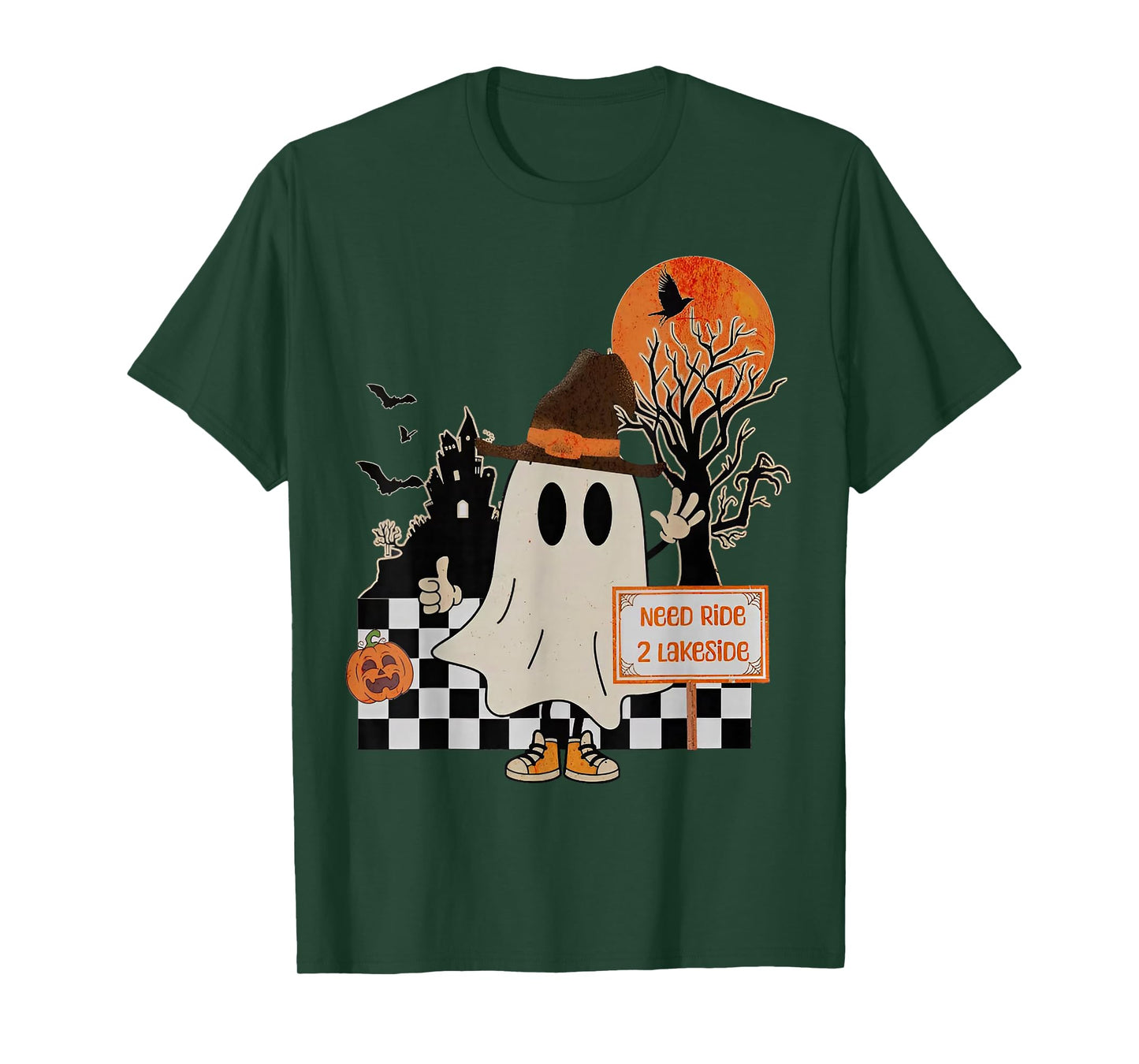 Need Ride 2 Lakeside - Halloween Ghost T-Shirt