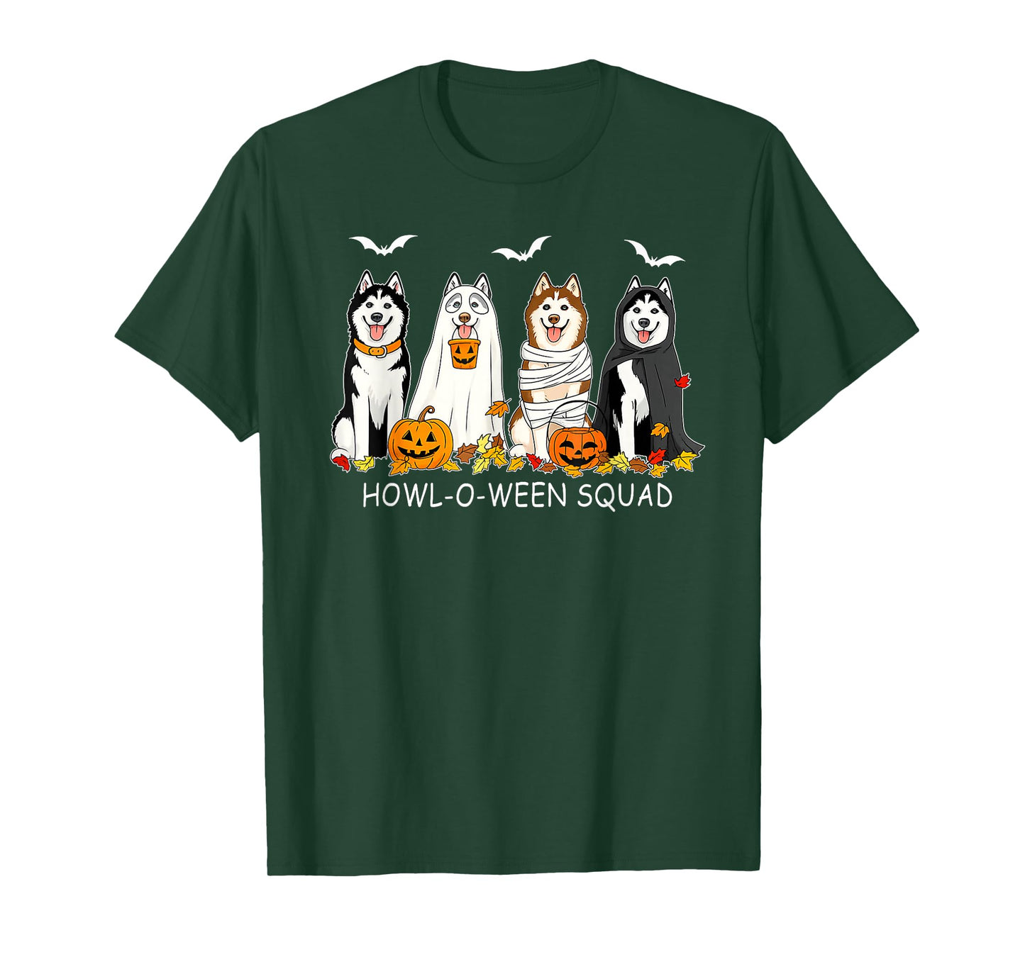 Funny Husky Ghost Dogs Halloween Husky Dog Mom Husky Lover T-Shirt