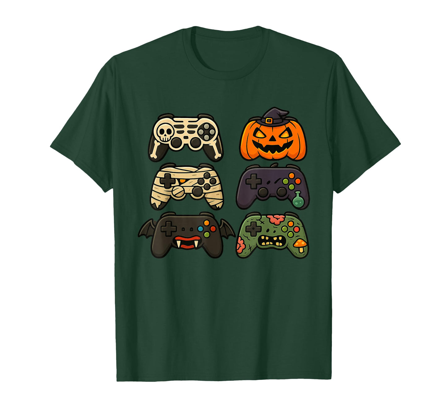 Halloween Gaming Controllers Skeleton Zombie Mummy Kids T-Shirt