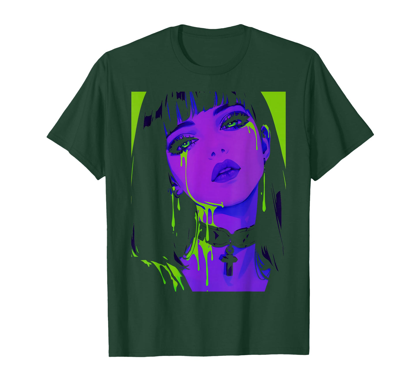 Cybergoth Cybercore Grunge Punk Goth Girl Alt Anime Manga T-Shirt