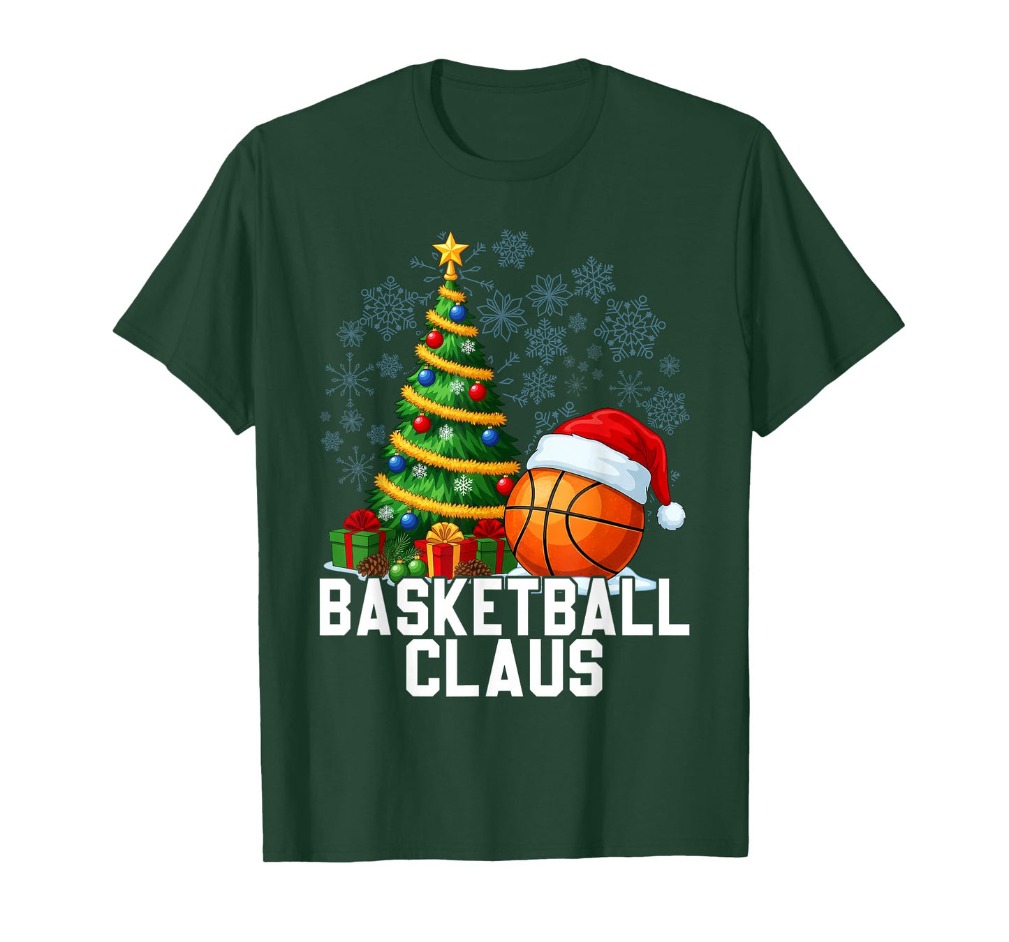 Basketball Santa Claus Christmas Matching Costume T-Shirt