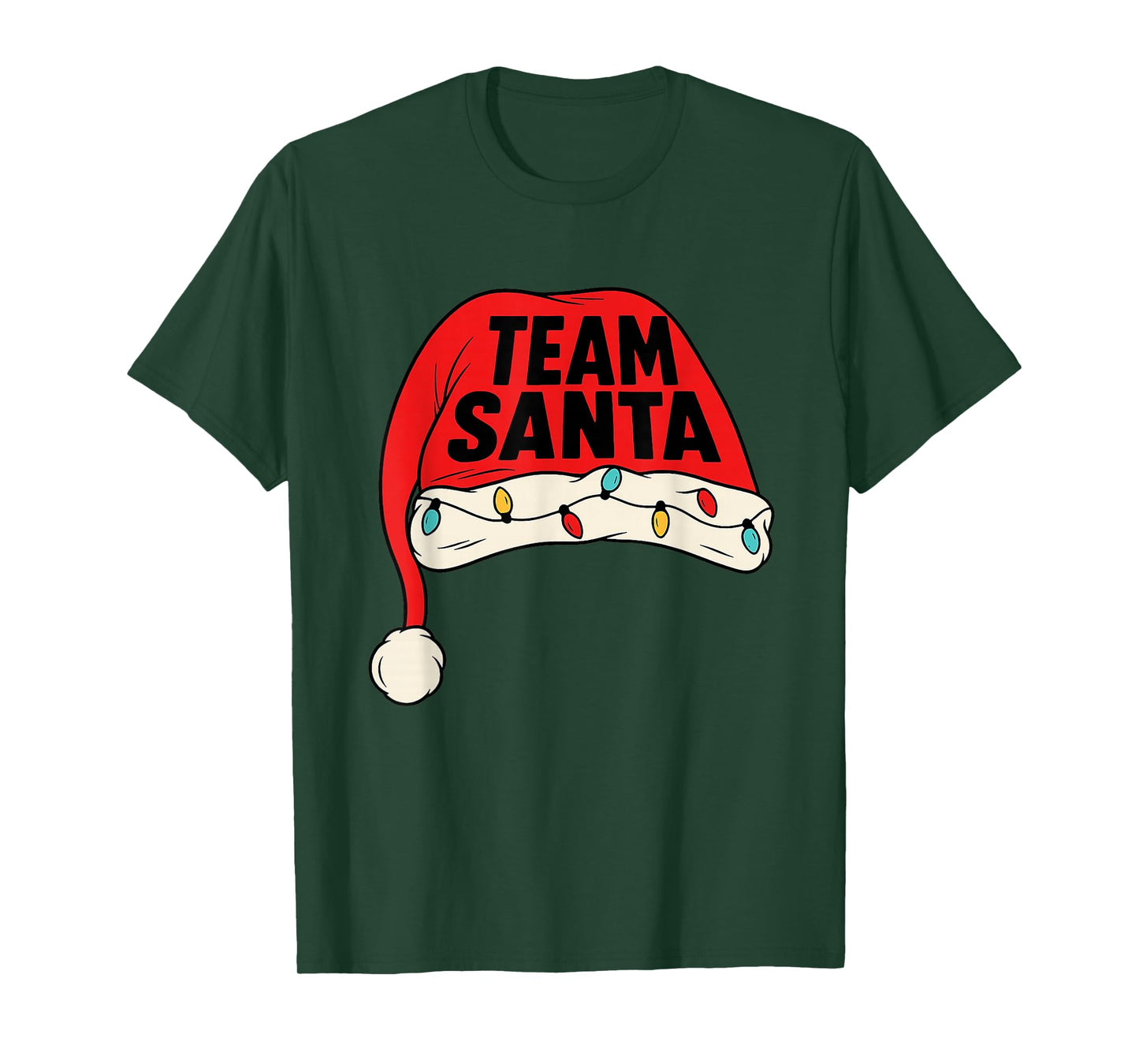 Team Santa Hat Christmas Squad Family Group Matching Pajamas T-Shirt