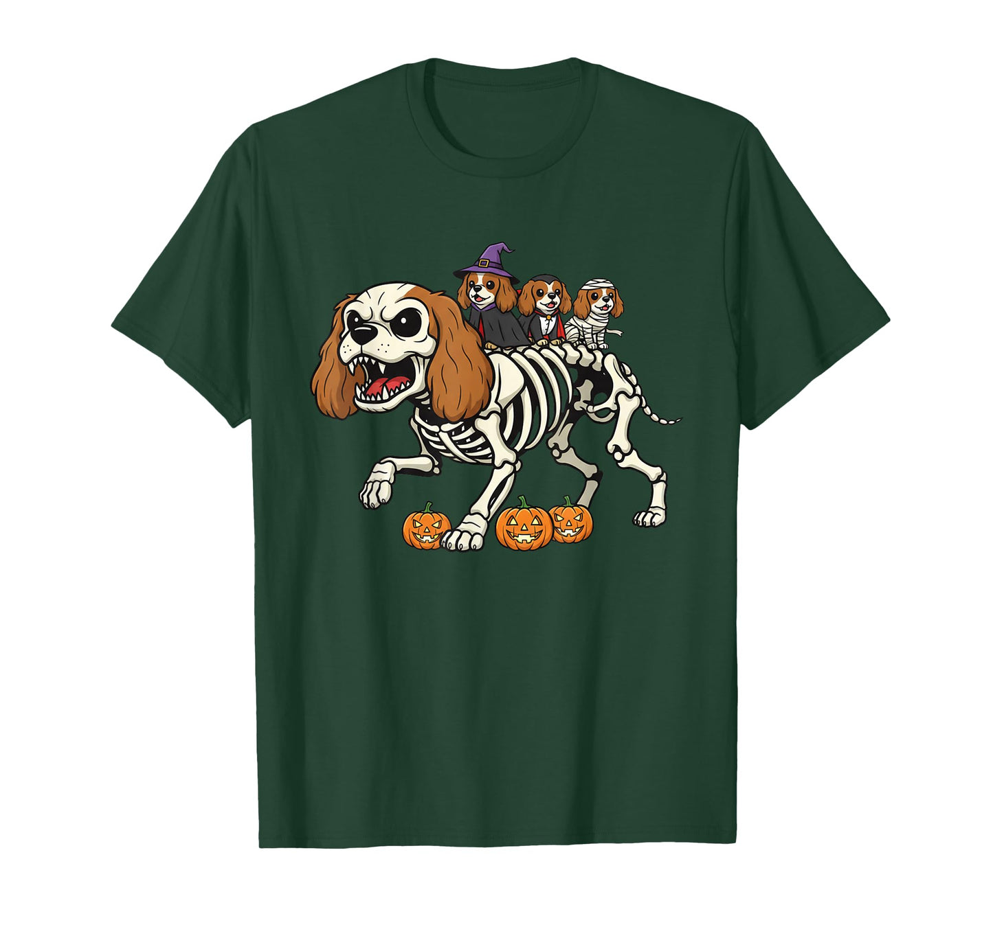 Cavalier King Charles Spaniel Dog Halloween Kids Mens Womens T-Shirt