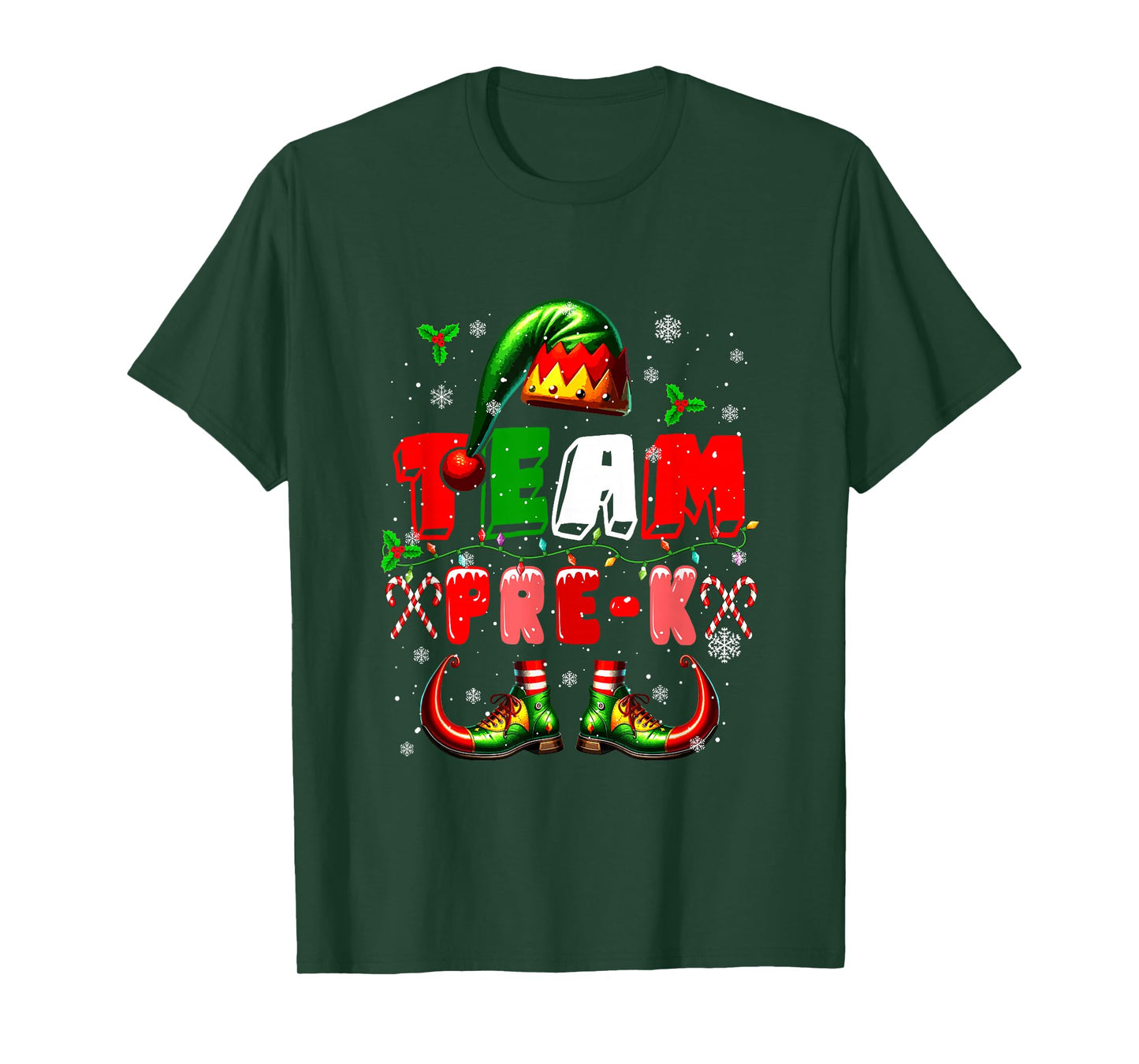 Team Pre-K Christmas Elf Costume Teachers Students Kids T-Shirt