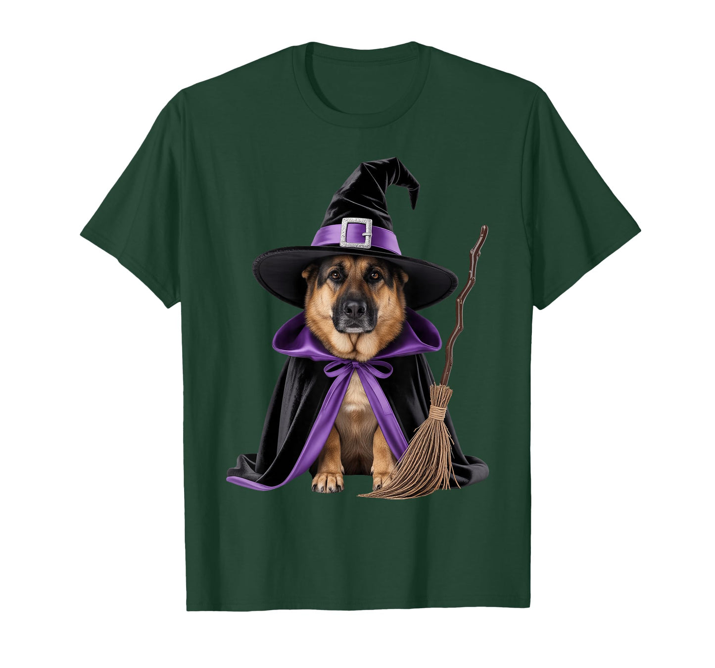 German Shepherd Witch Halloween T-Shirt