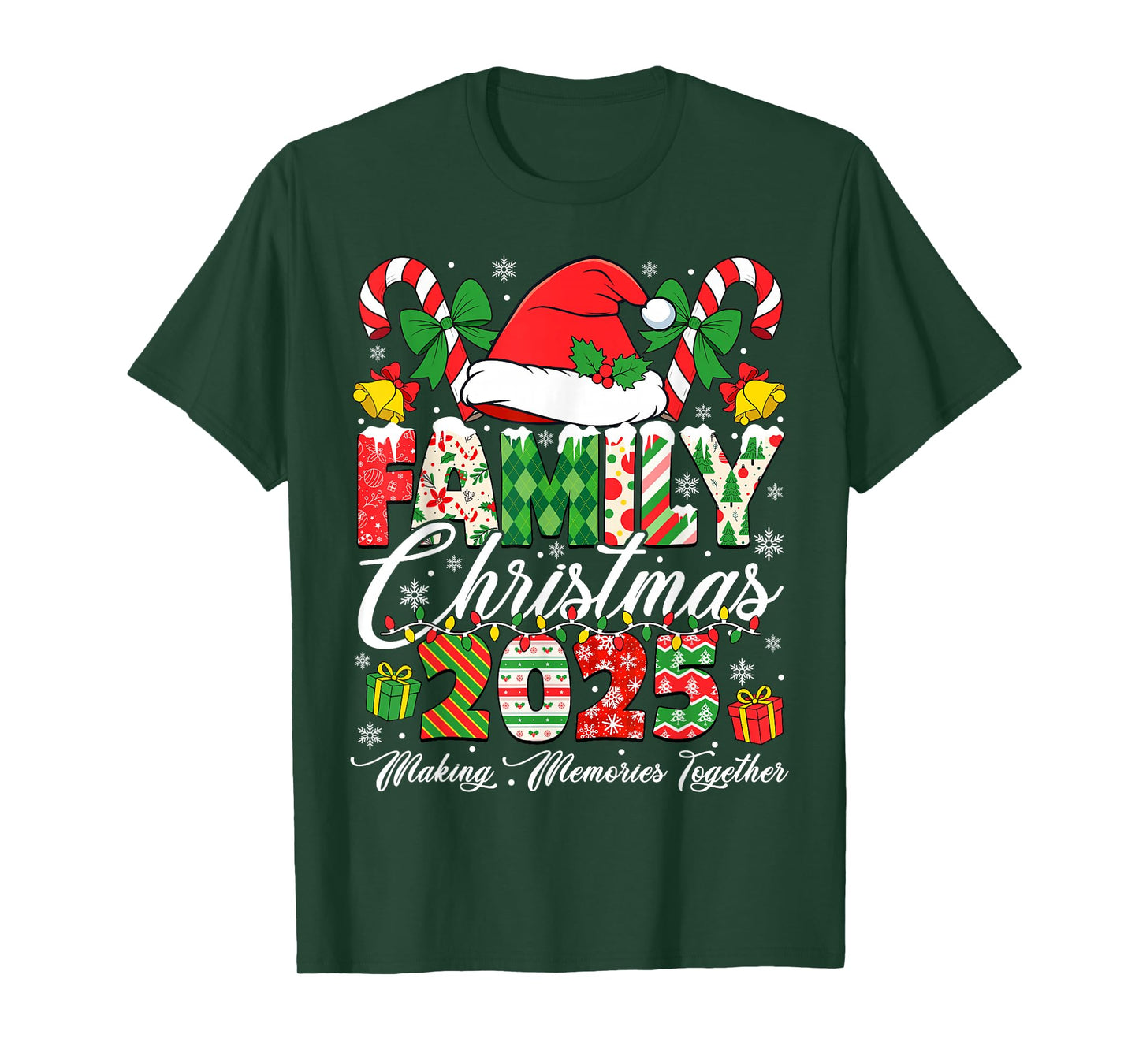 Family Christmas 2025 Matching Squad Santa Elf Funny Xmas T-Shirt