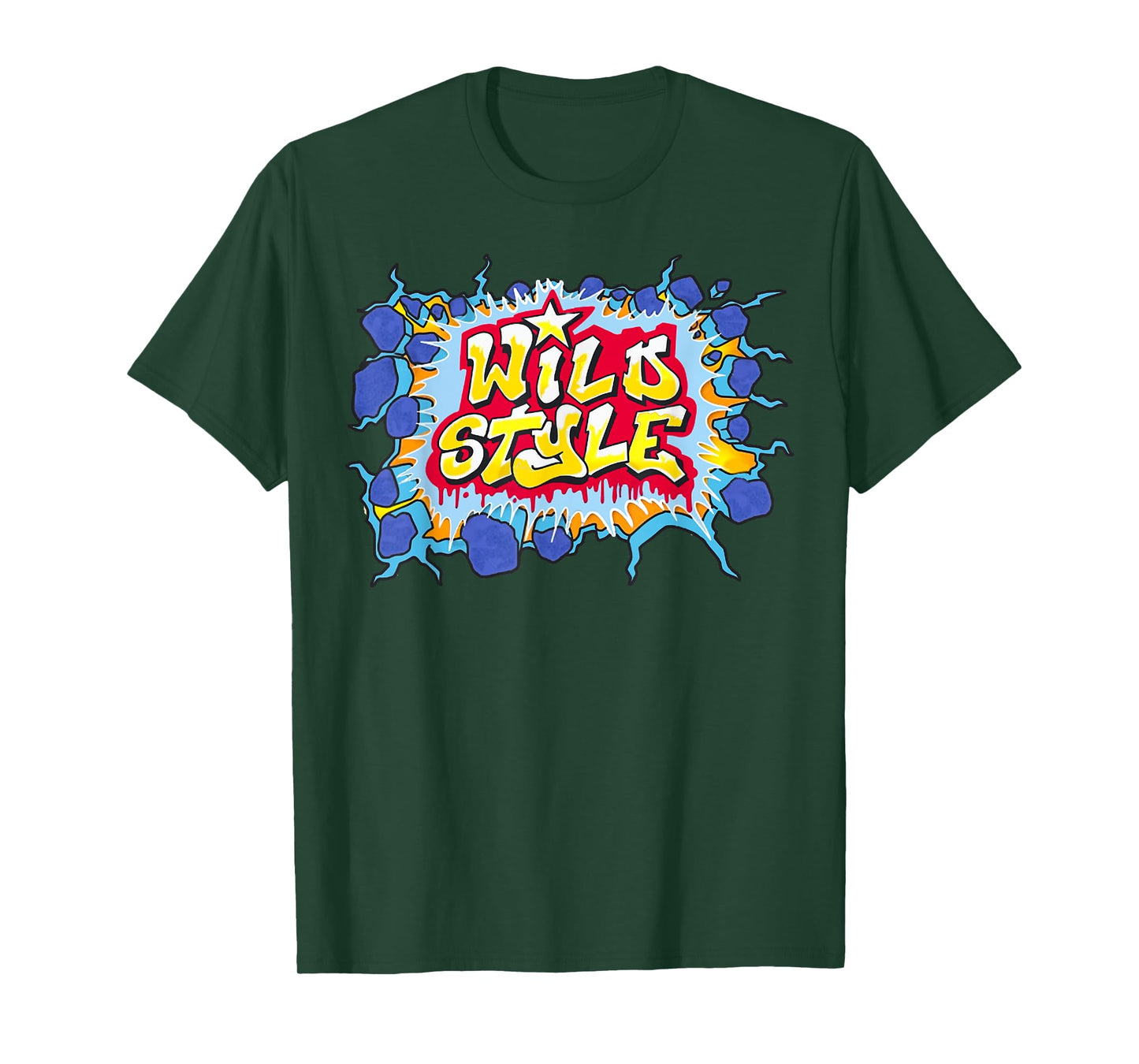 Retro Colorful Quote Wild Style Funny Basic Lightning T-Shirt