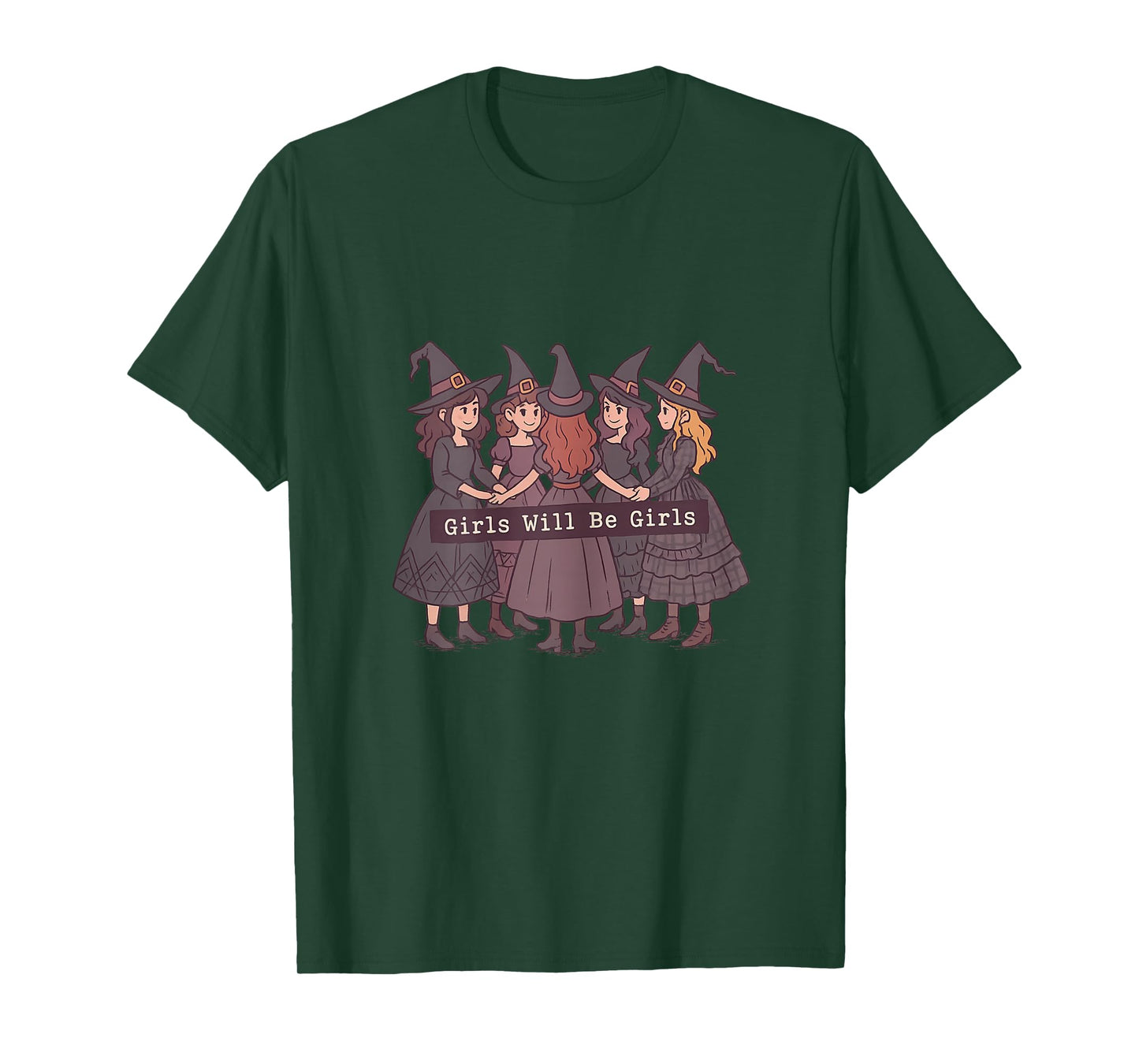 Cute Witch Hat Kawaii Witchy Halloween Girls Women T-Shirt
