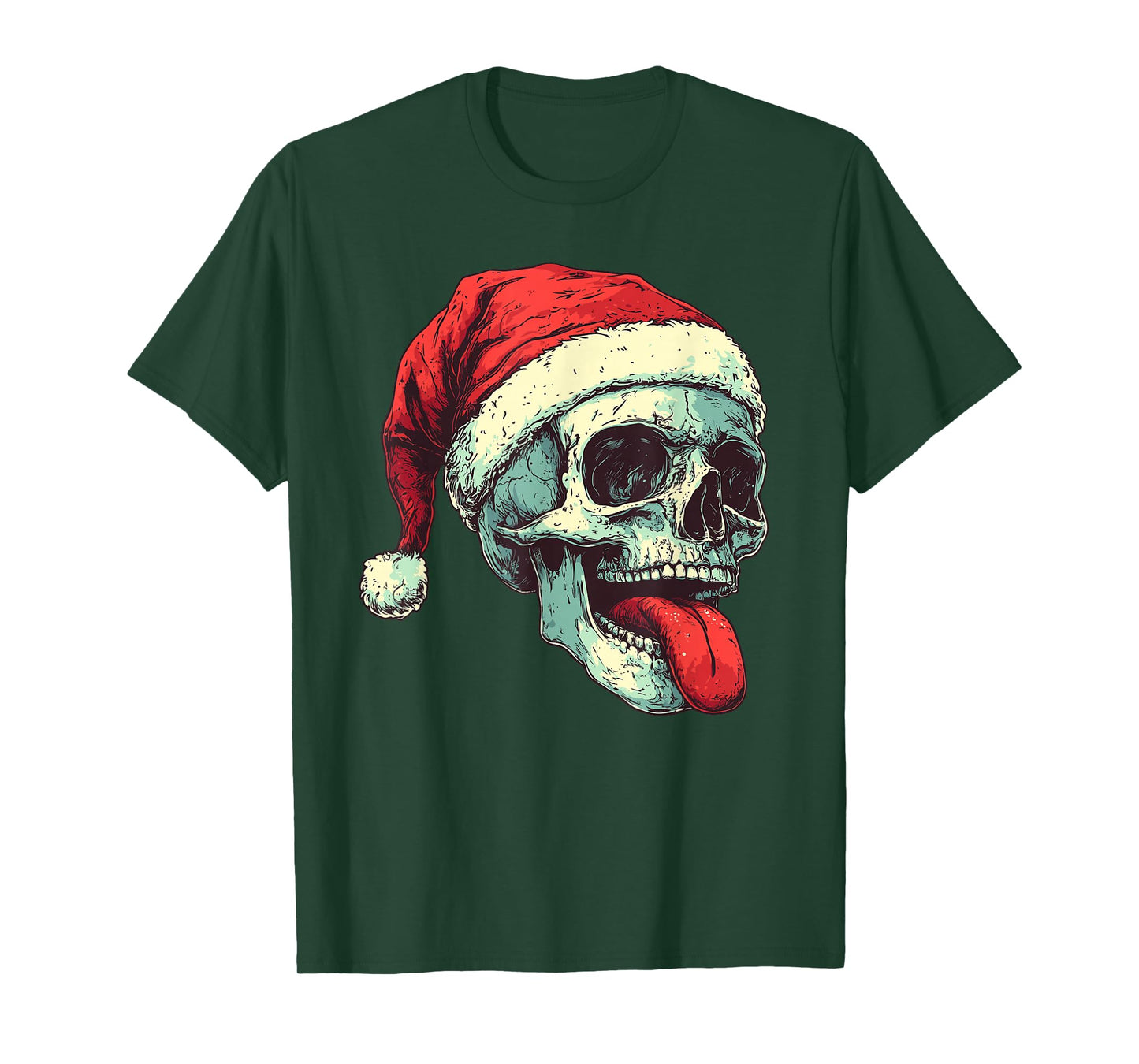 Christmas Badass Skull, Santa Claus, Music, Bones and Santa Claus T-Shirt