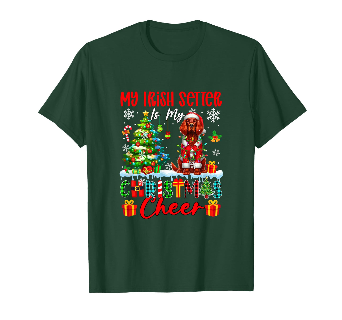My Irish Setter is My Xmas Cheer Funny Santa Dog Owner Kids T-Shirt