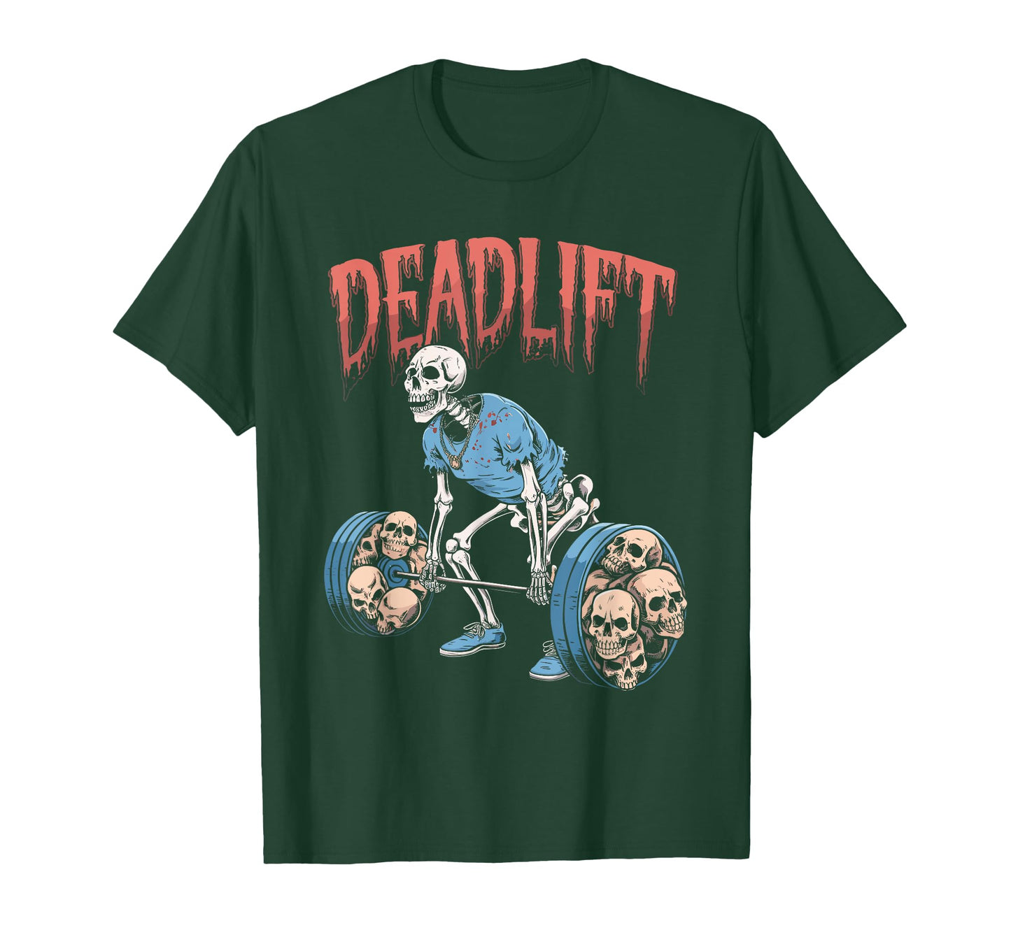 Deadlift Skull Skeleton Workout Powerlifting Gym Lovers T-Shirt