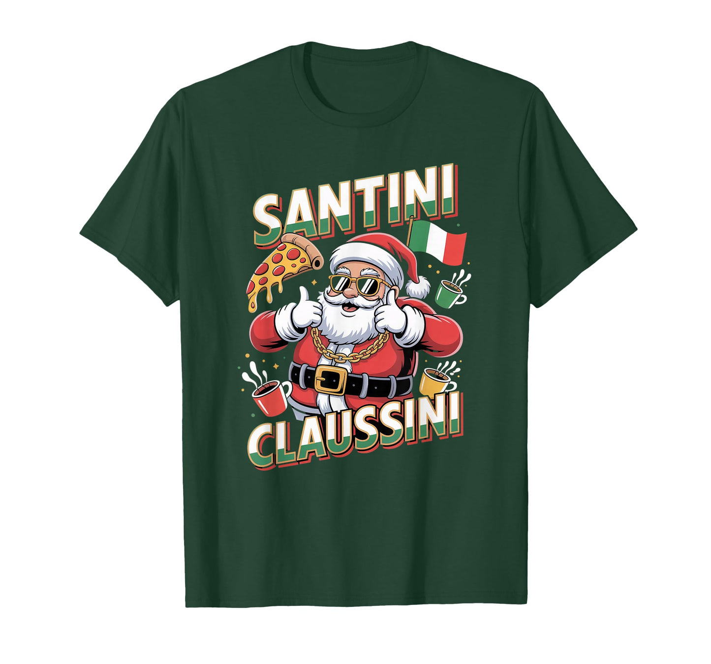 Italian Brainrot Christmas Santini Claussini Funny Santa T-Shirt