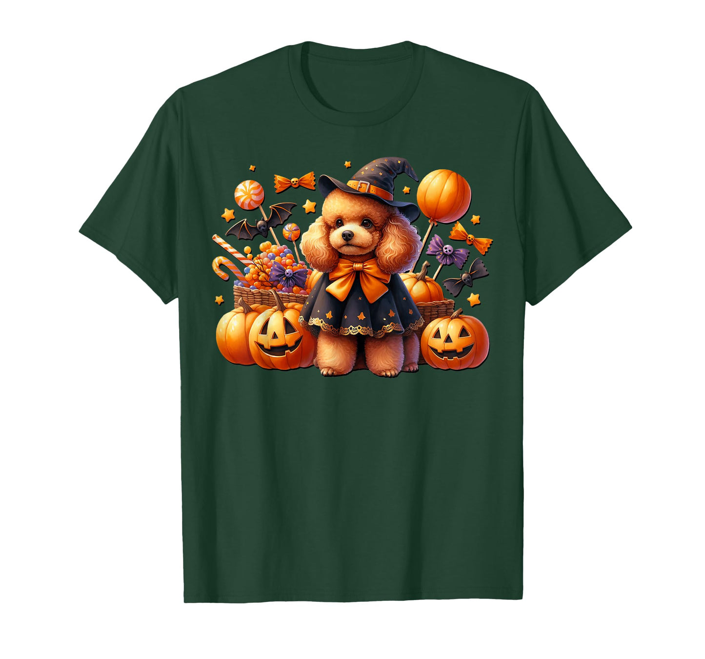 Halloween Puppy in Toy Poodle Witch Costume for Dog Mom T-Shirt
