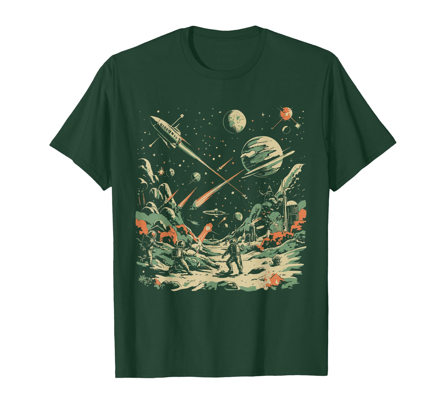 Space Battle Vintage Retro Sci-fi Fighter Galaxy War T-Shirt