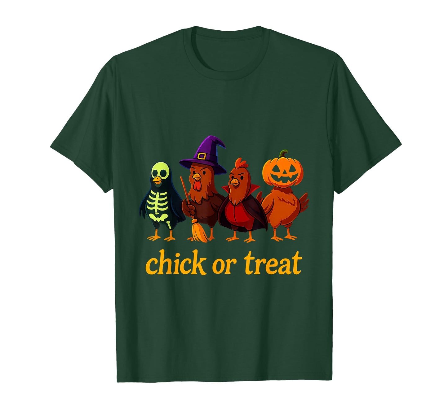Chick Or Treat Halloween Witch Spooky Chicken T-Shirt