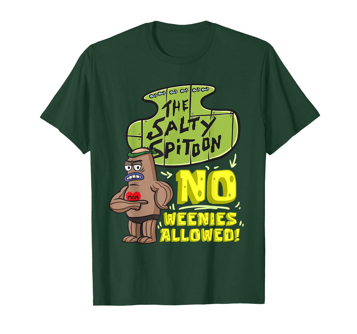 Mademark x SpongeBob SquarePants - Salty Spitoon No Weenies Allowed SpongeBob Gym Bodybuilder T-Shirt
