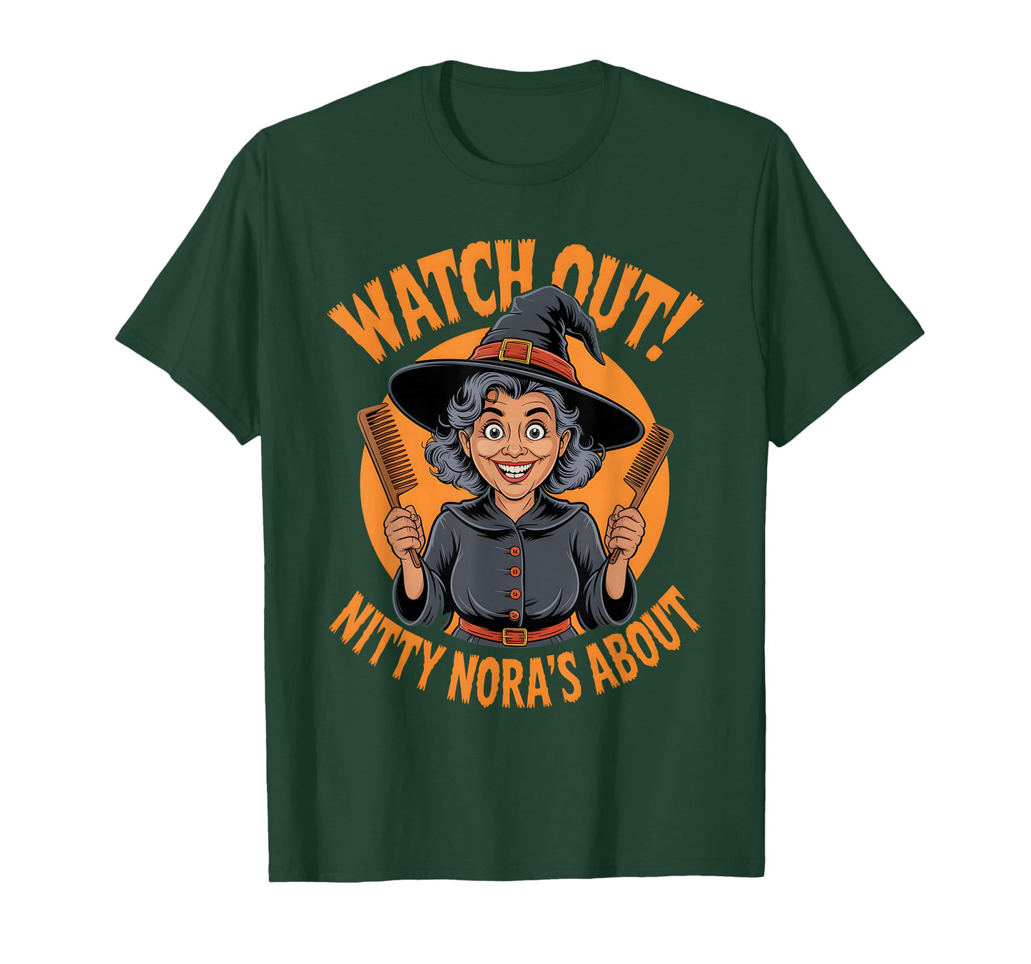 Funny Halloween Witch Nitty Nora Nit Nurse Outfit T-Shirt