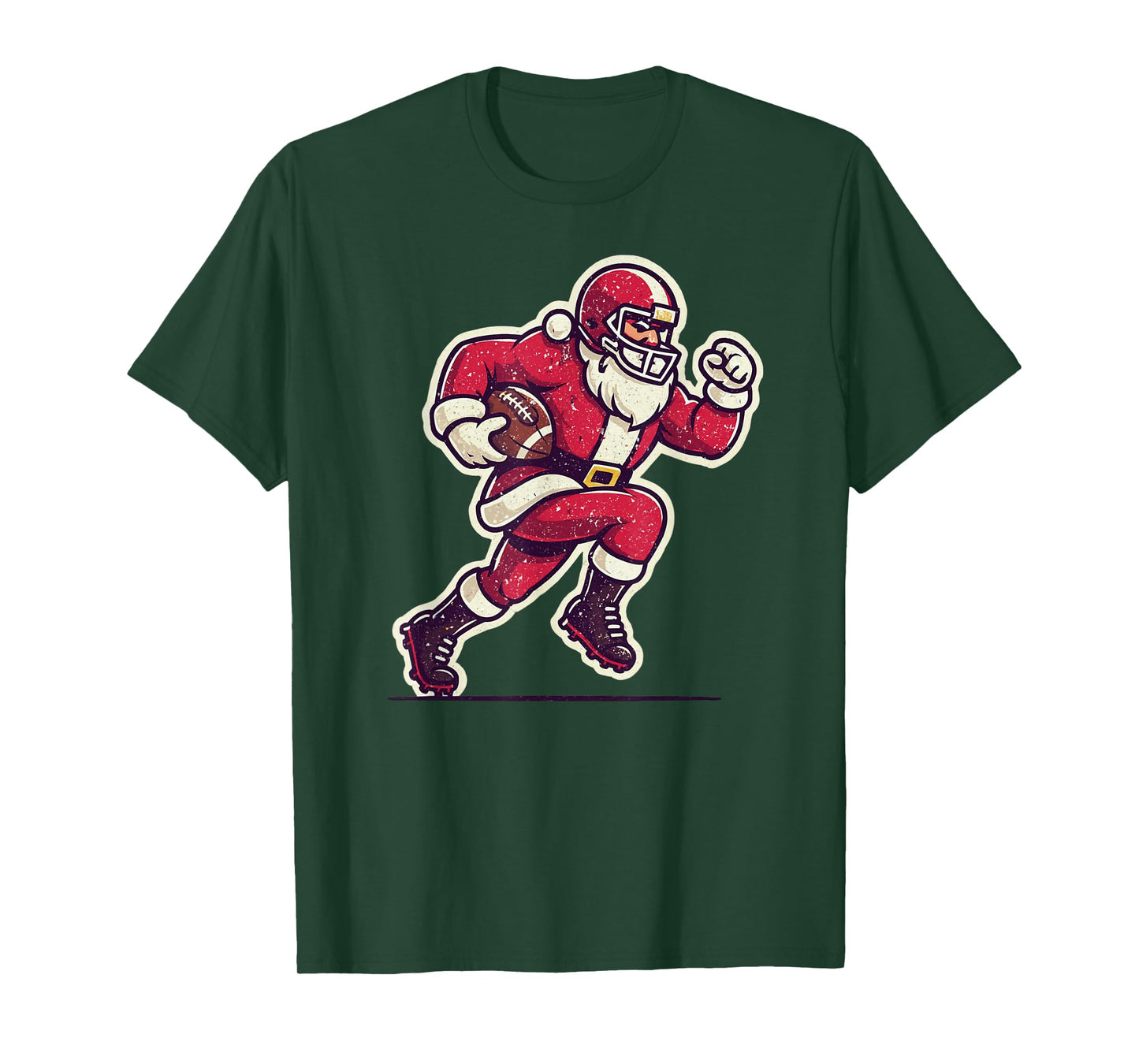 Santa Claus Playing American Football Xmas Holiday Christmas T-Shirt