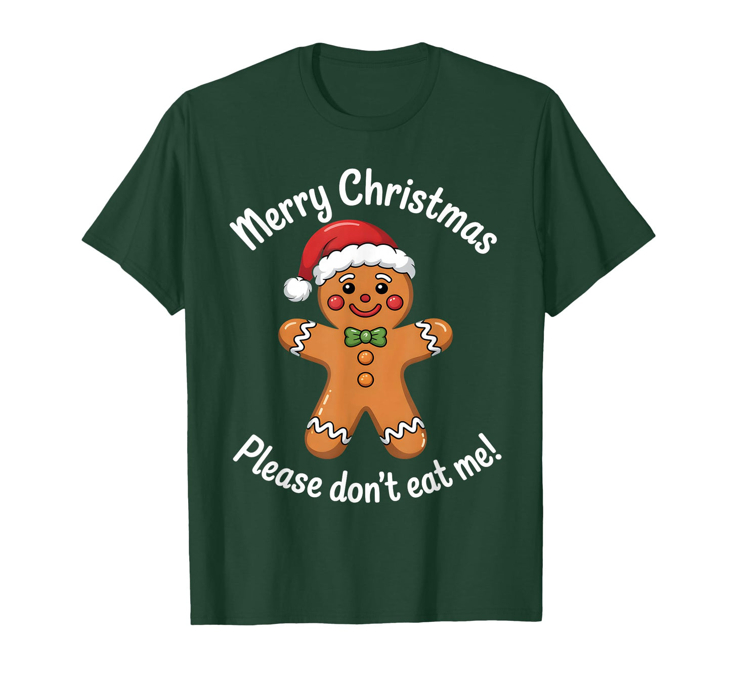 Funny Christmas Gingerbread Man Santa Hat for Kids T-Shirt