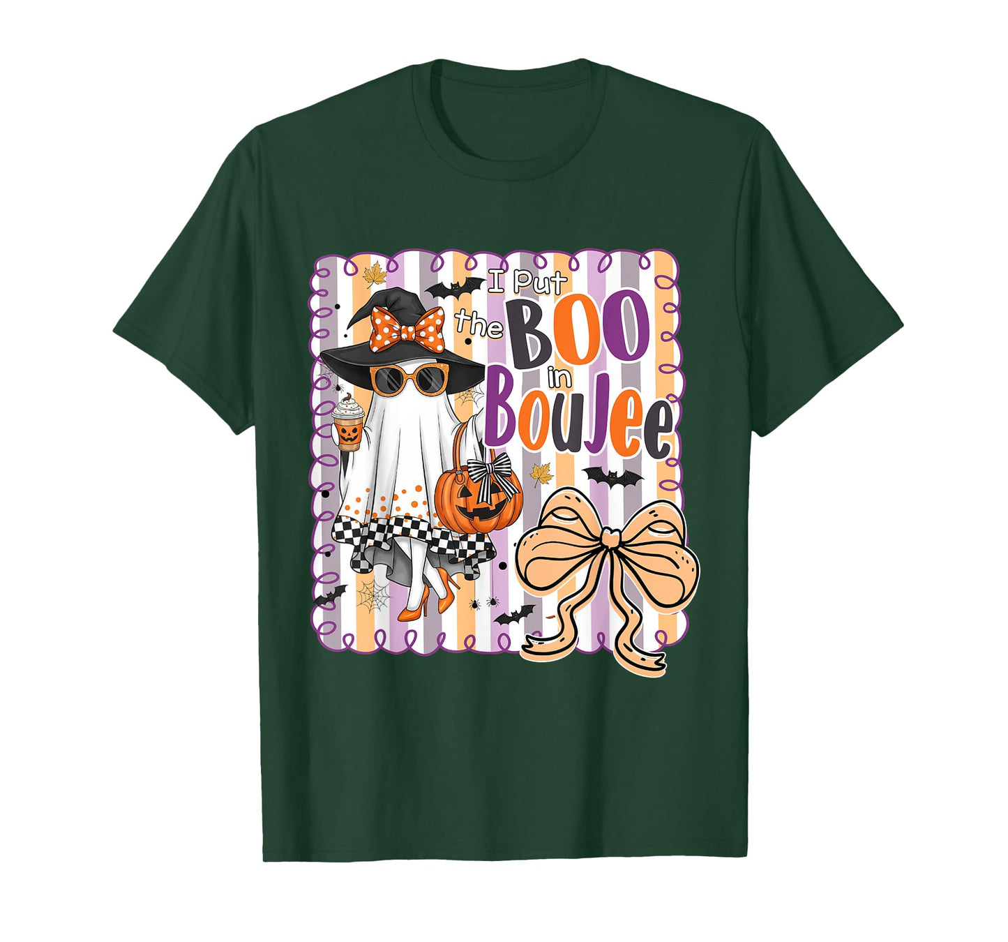 I Put The Boo In Boujee Coquette Spooky Ghost Halloween T-Shirt
