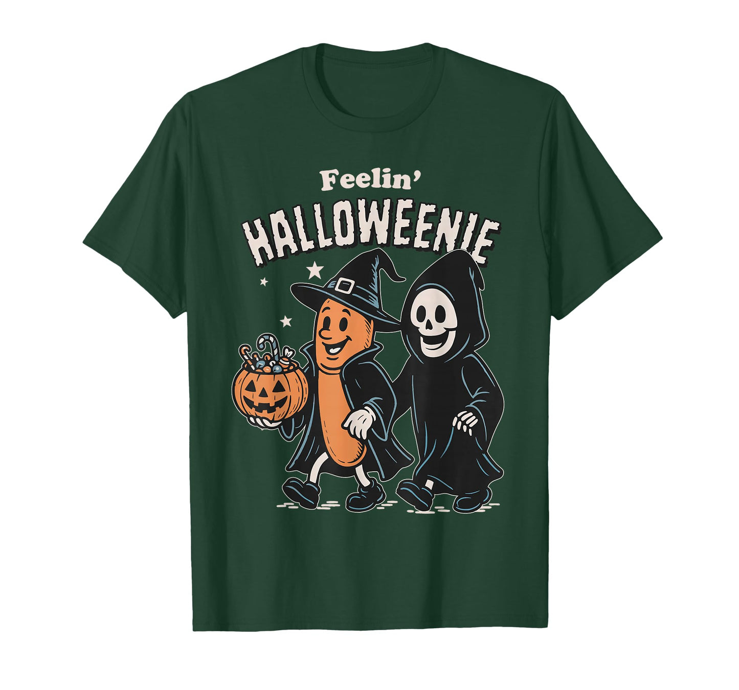 Feelin' Halloweenie Sausage in Witch Halloween Spooky Season T-Shirt
